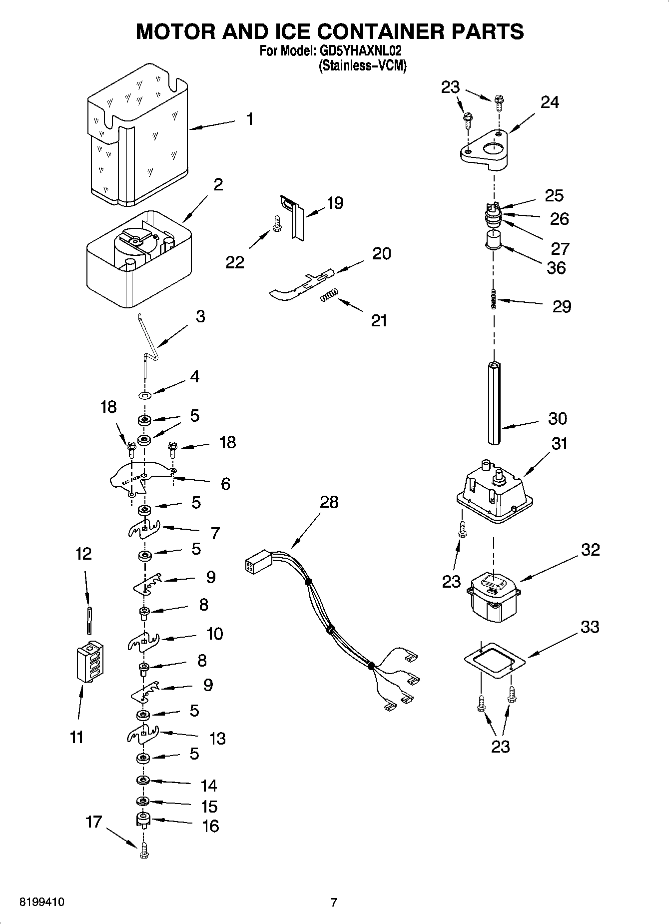 05 - MOTOR AND ICE CONTAINER PARTS