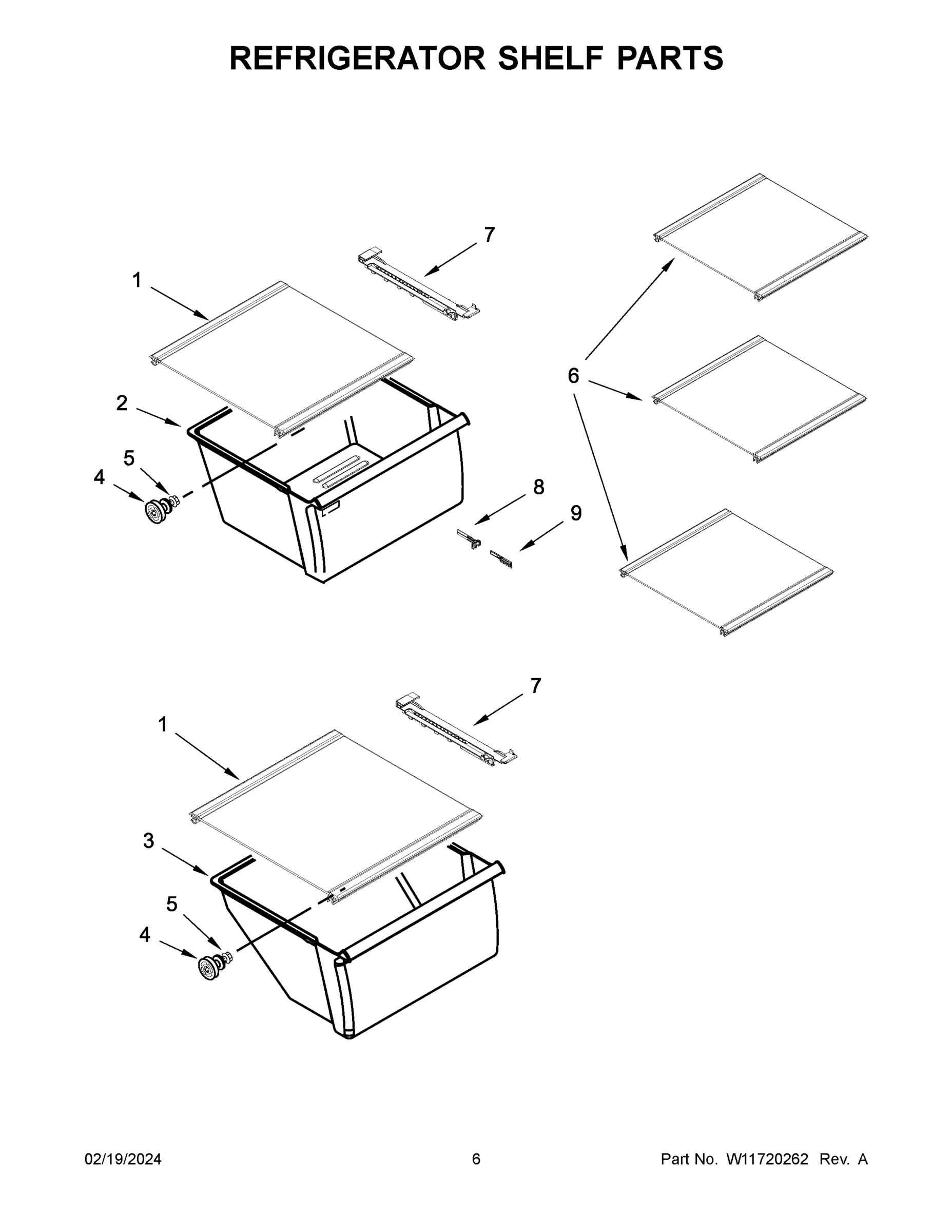 04 - REFRIGERATOR SHELF PARTS