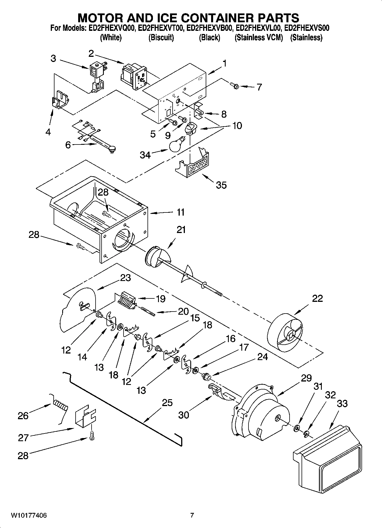 05 - MOTOR AND ICE CONTAINER PARTS