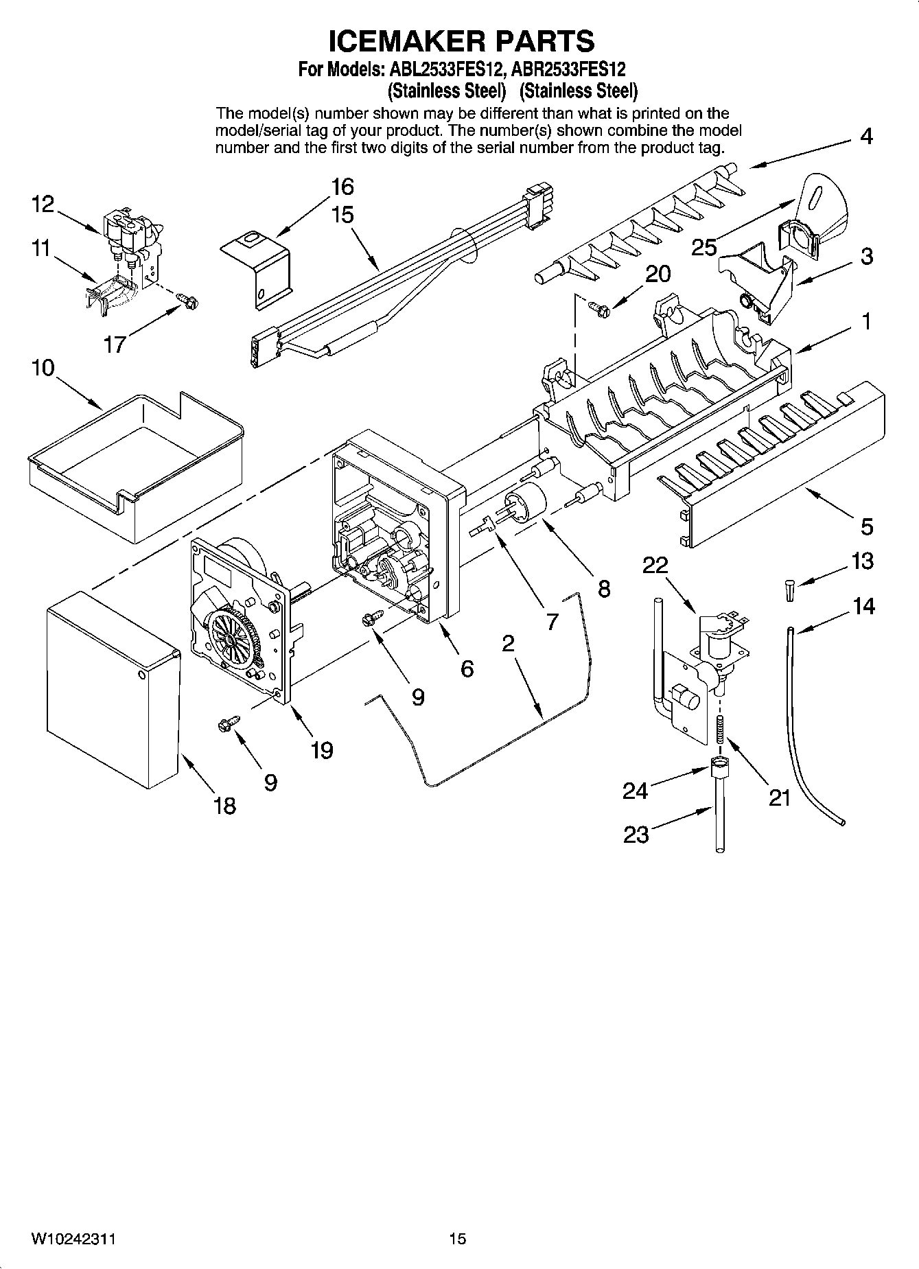 08 - ICEMAKER PARTS, OPTIONAL PARTS (NOT INCLUDED)