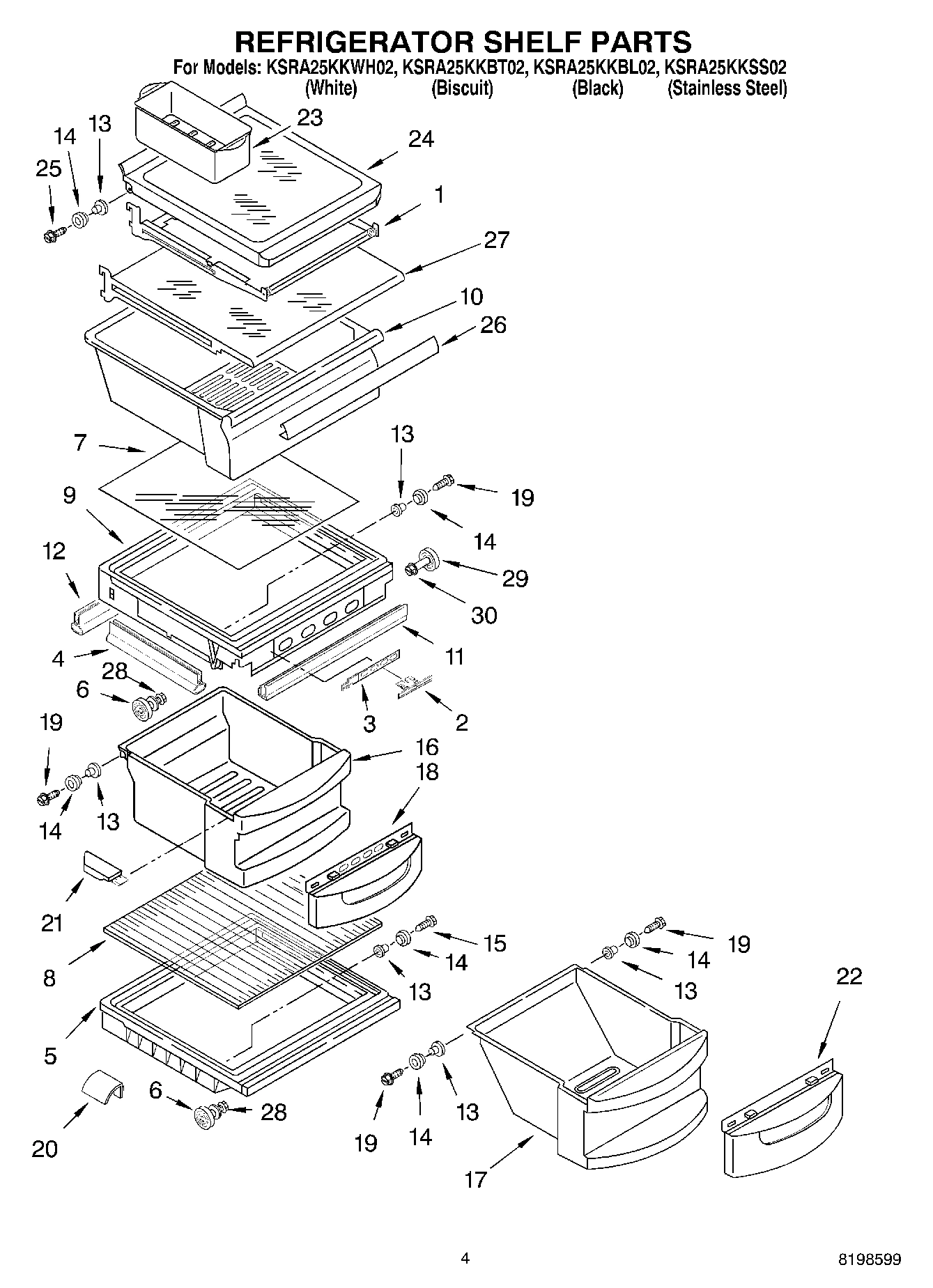 03 - REFRIGERATOR SHELF PARTS