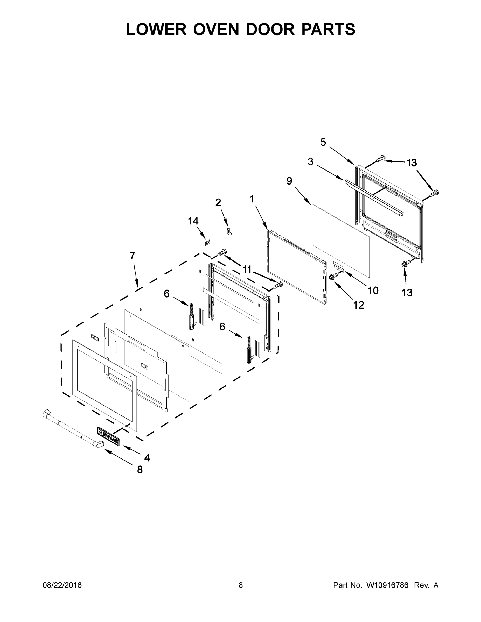 05 - LOWER OVEN DOOR PARTS