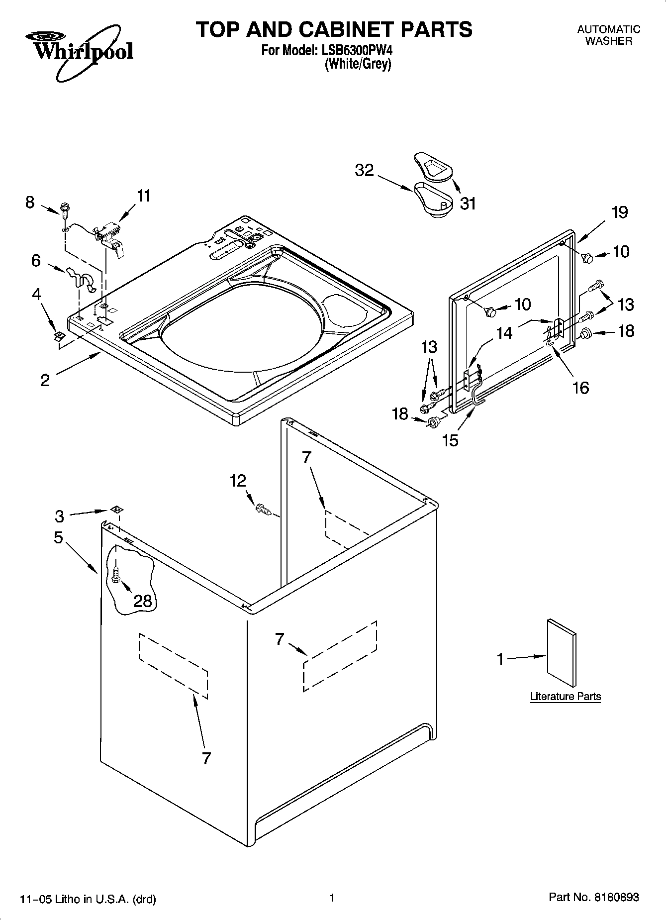 01 - TOP AND CABINET PARTS