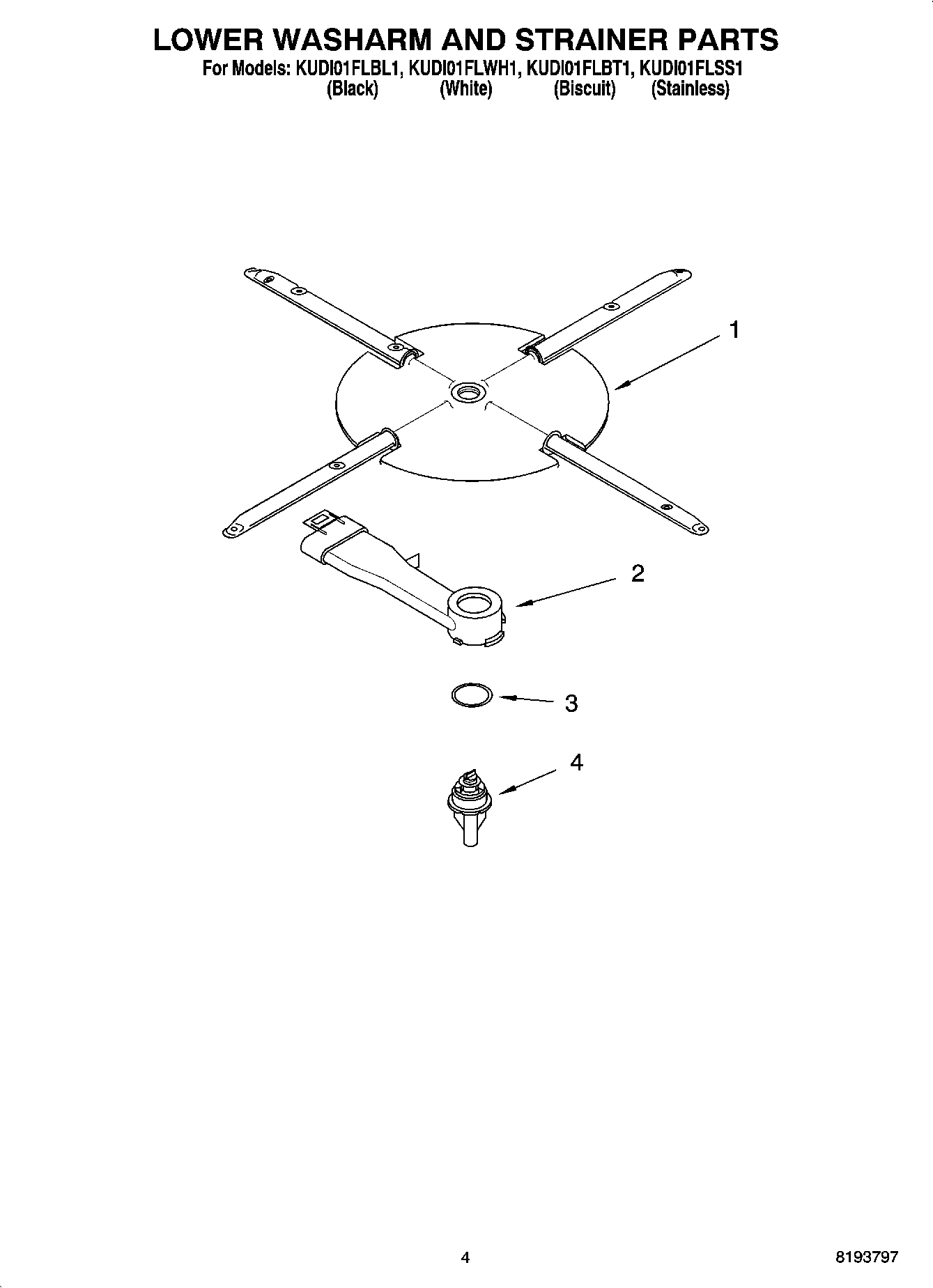 04 - LOWER WASHARM AND STRAINER PARTS