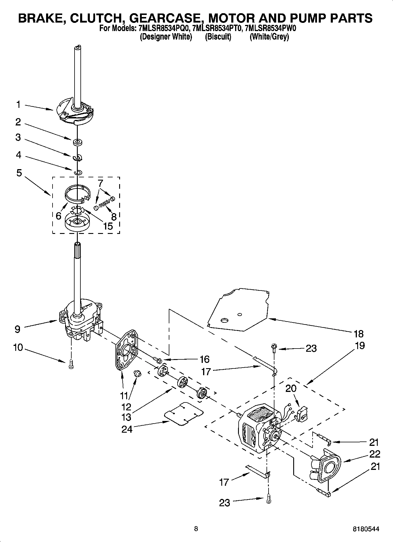 05 - BRAKE, CLUTCH, GEARCASE, MOTOR AND PUMP PARTS
