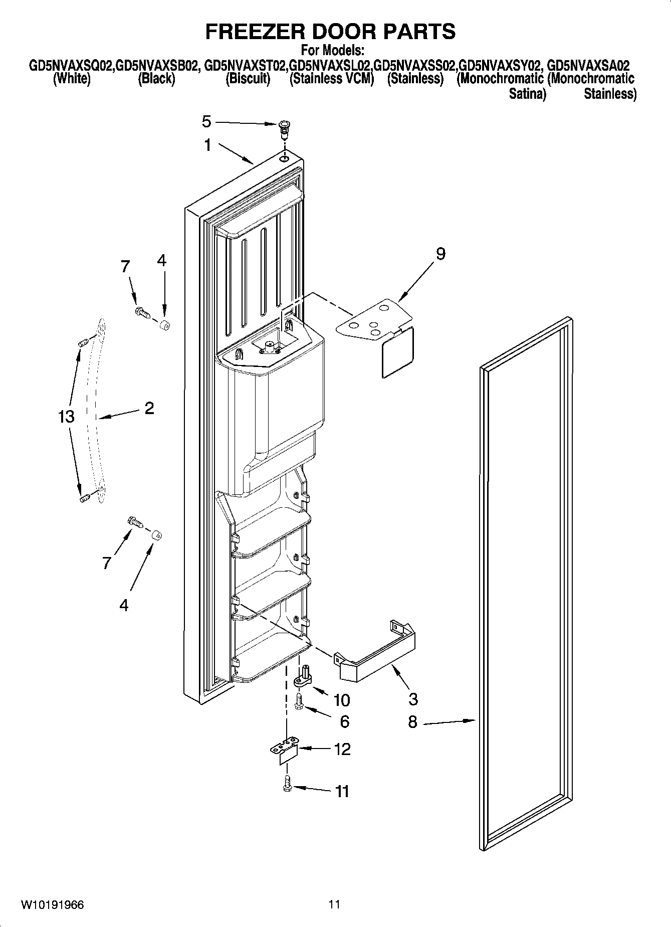 07 - FREEZER DOOR PARTS