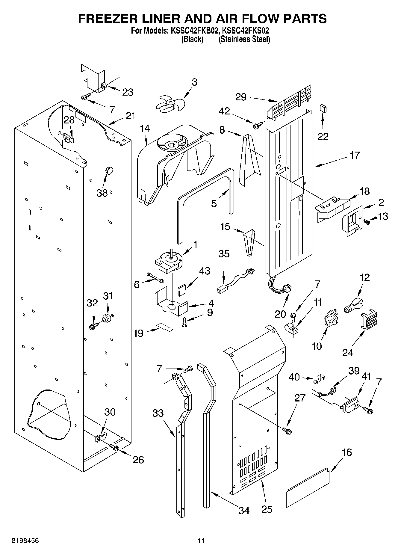 08 - FREEZER LINER AND AIR FLOW PARTS