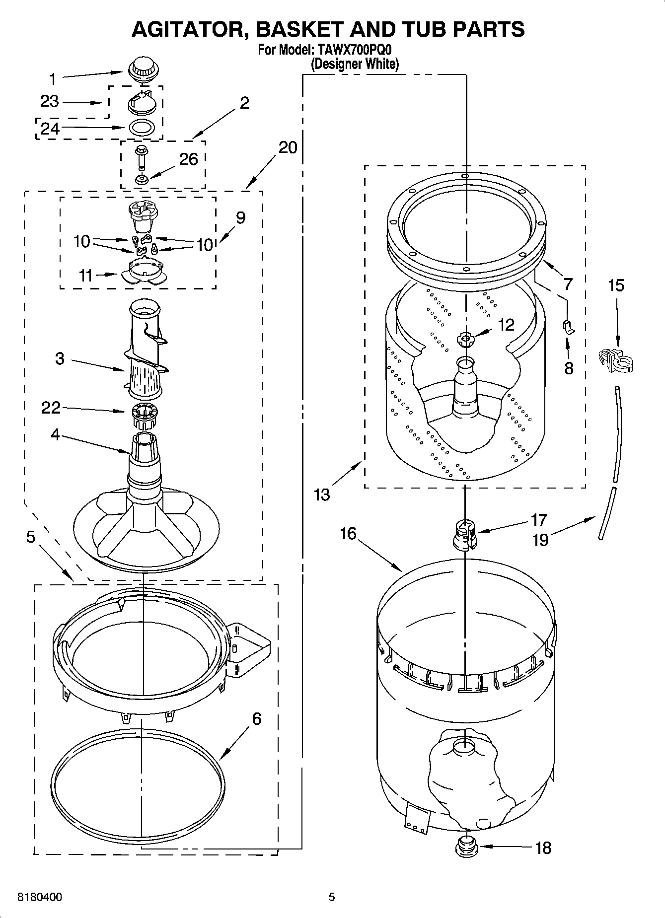 03 - AGITATOR, BASKET AND TUB PARTS