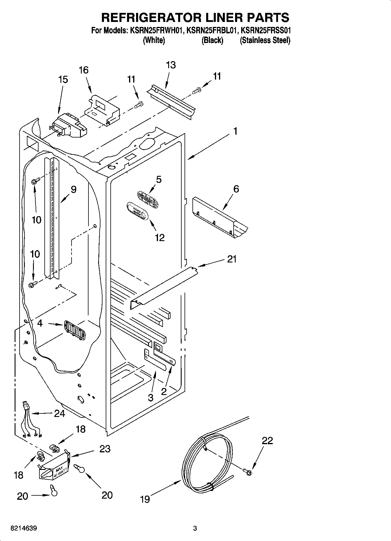 02 - REFRIGERATOR LINER PARTS