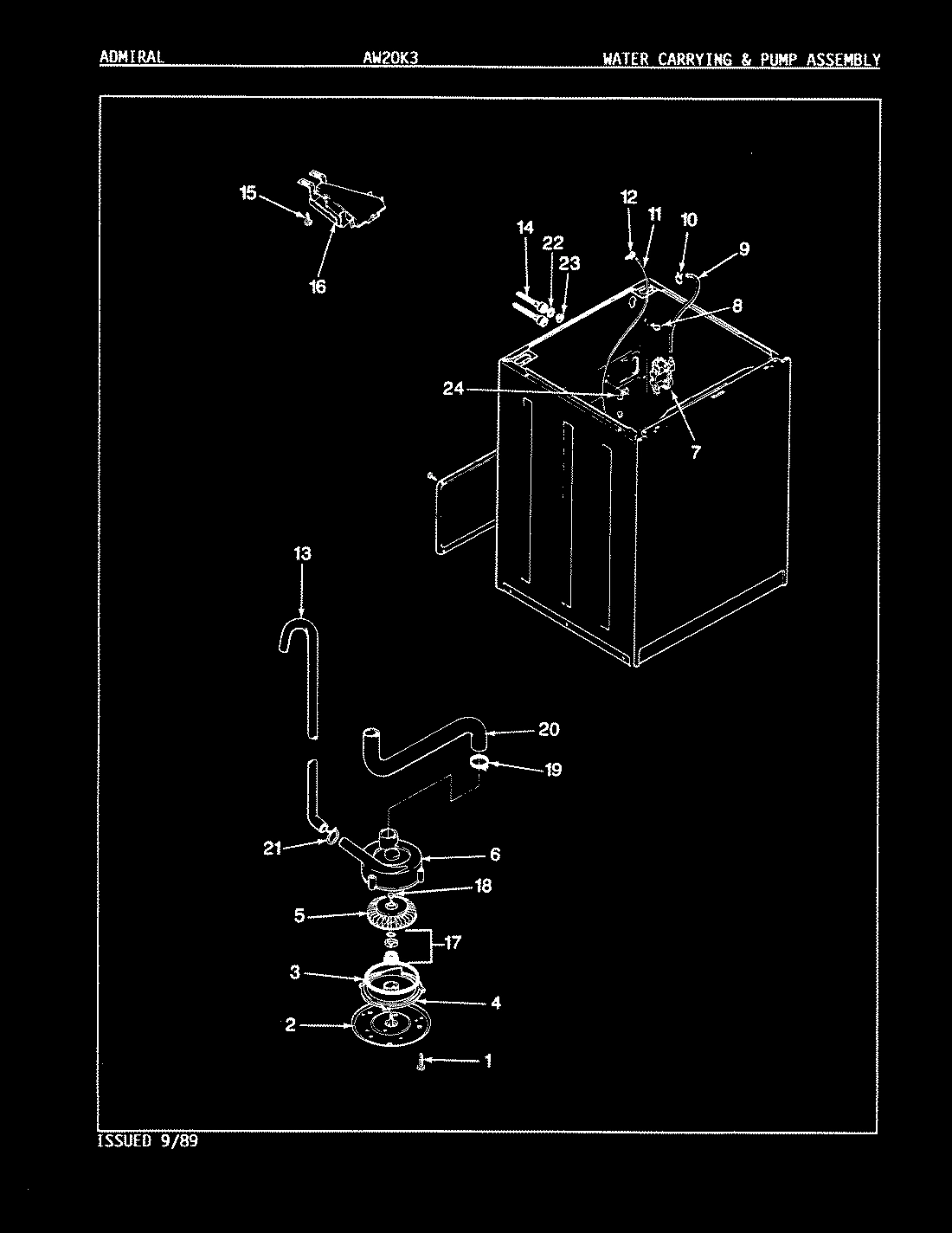 14 - WATER CARRYING & PUMP ASSY. (REV. A-D)
