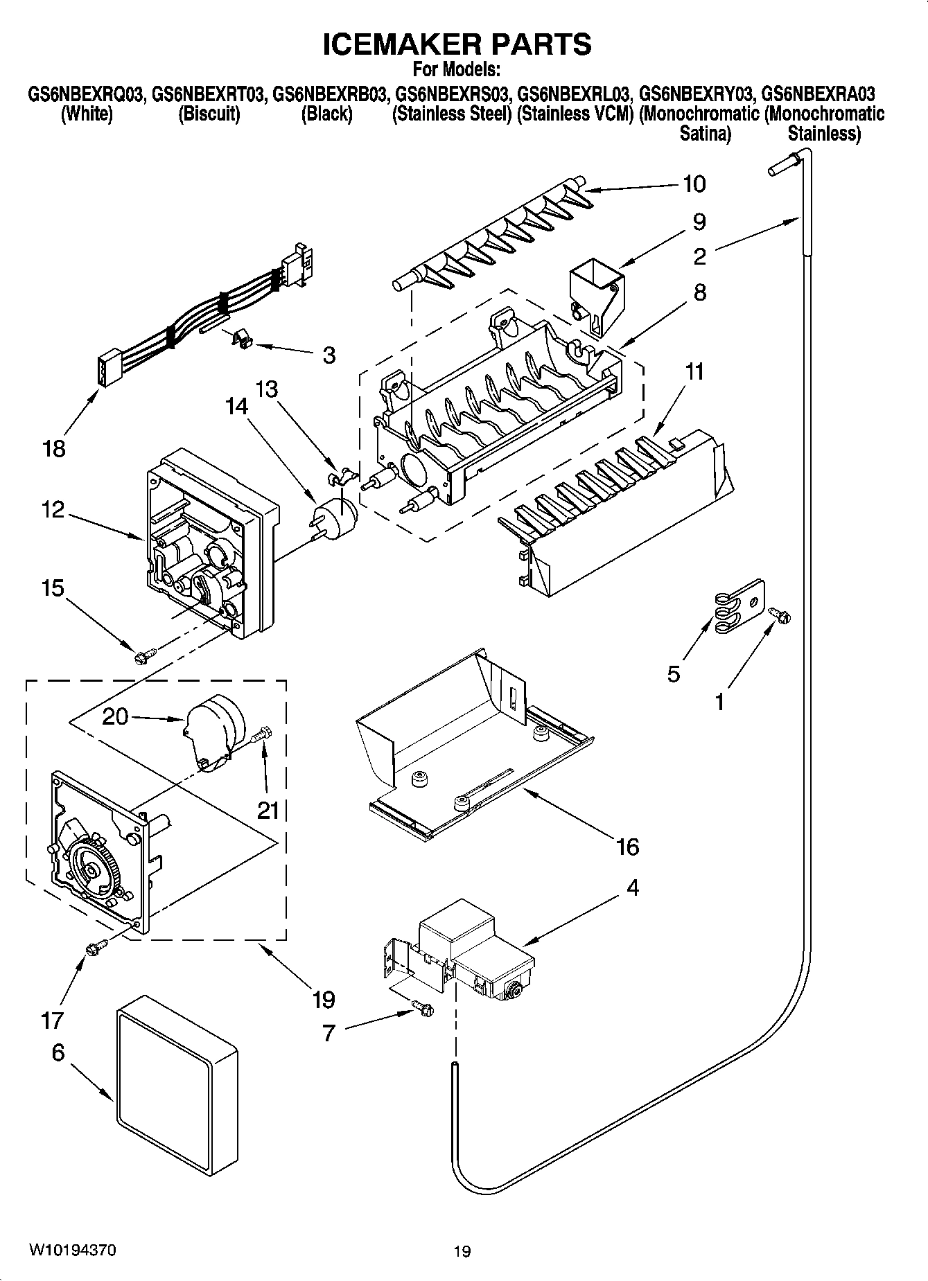 12 - ICEMAKER PARTS, OPTIONAL PARTS (NOT INCLUDED)