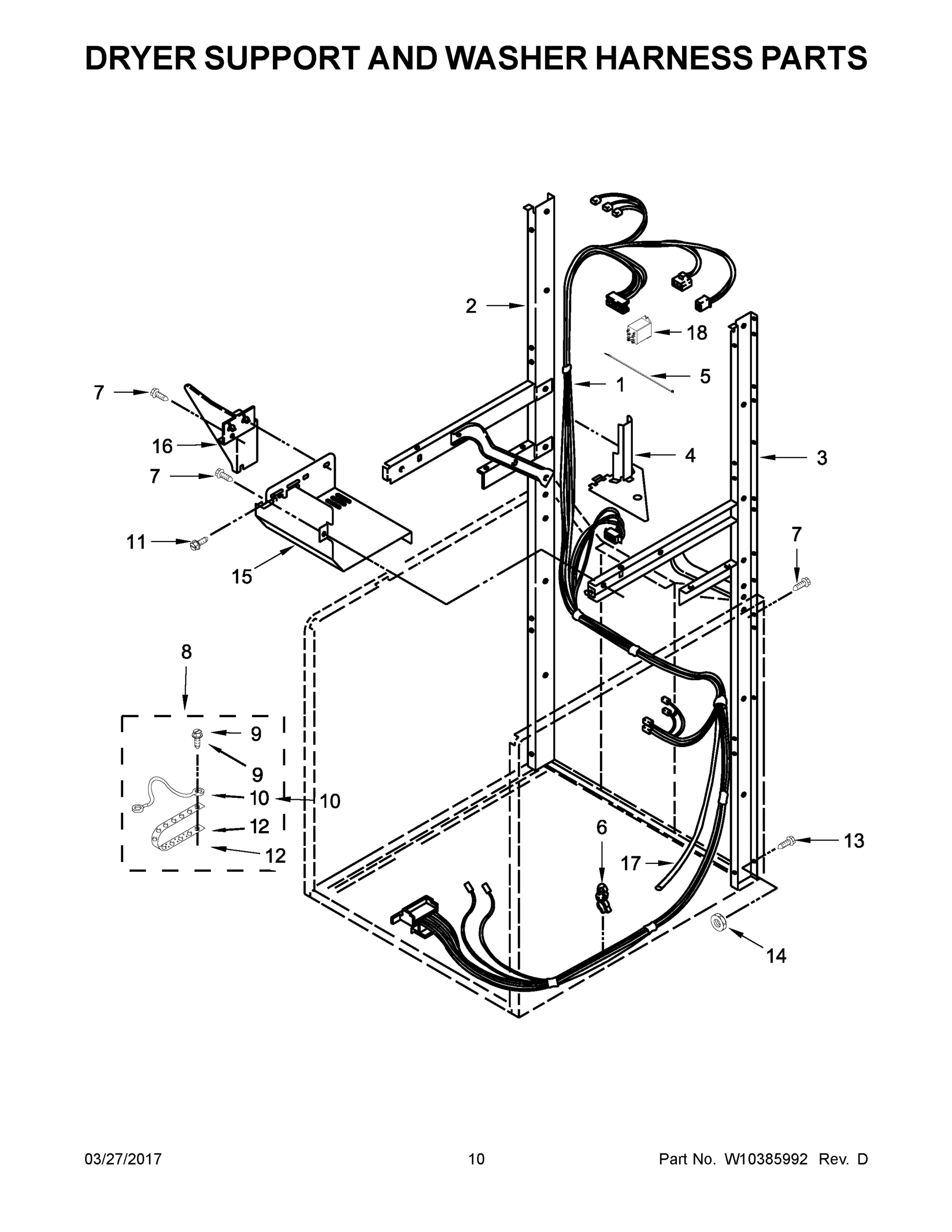 06 - DRYER SUPPORT AND WASHER HARNESS PARTS