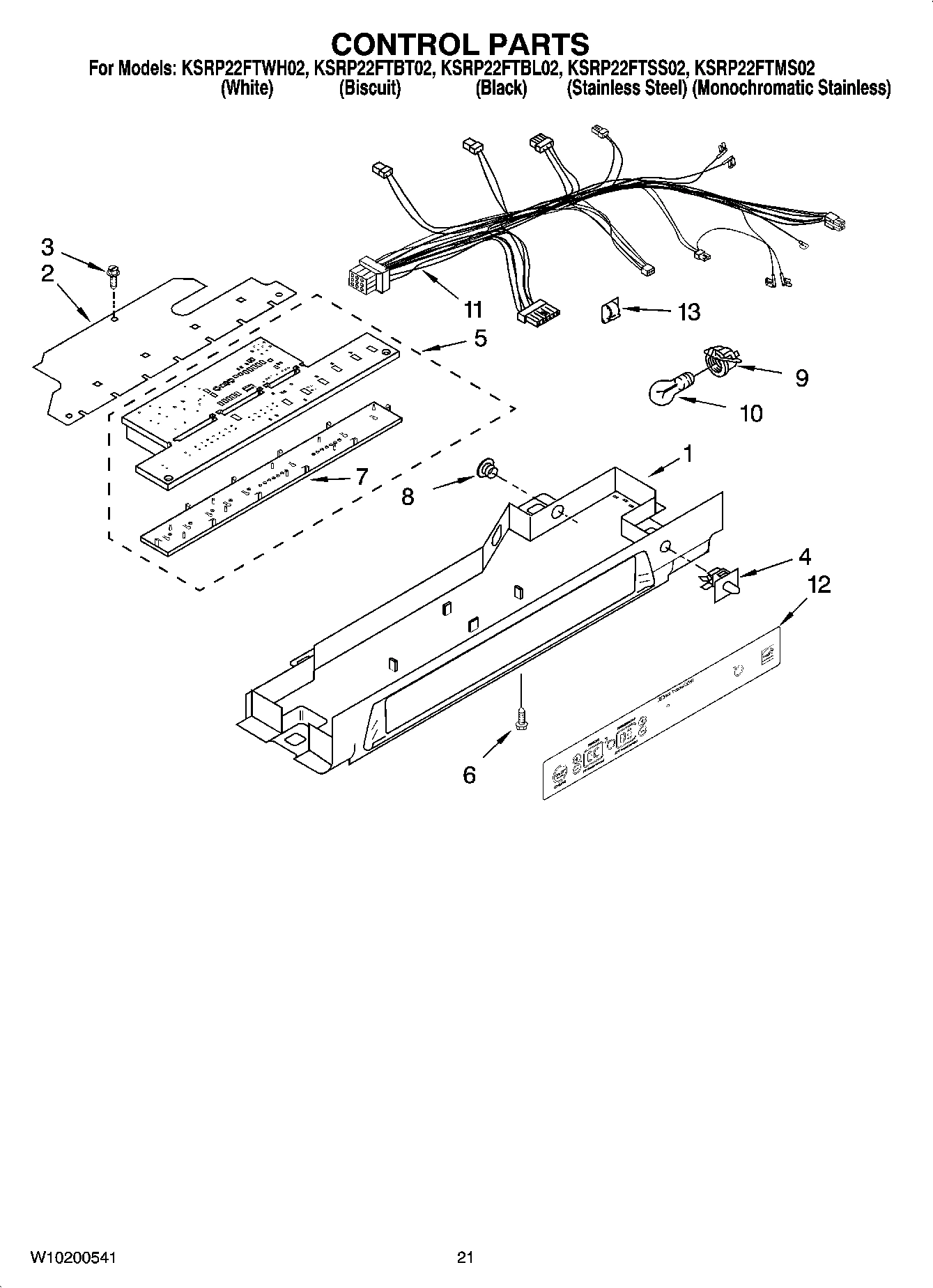 12 - CONTROL PARTS, OPTIONAL PARTS (NOT INCLUDED)