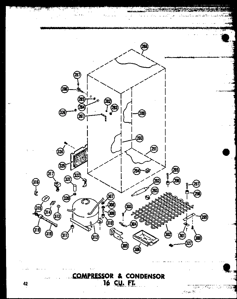 01 - COMPRESSOR & CONDENSOR 16 CU. FT.