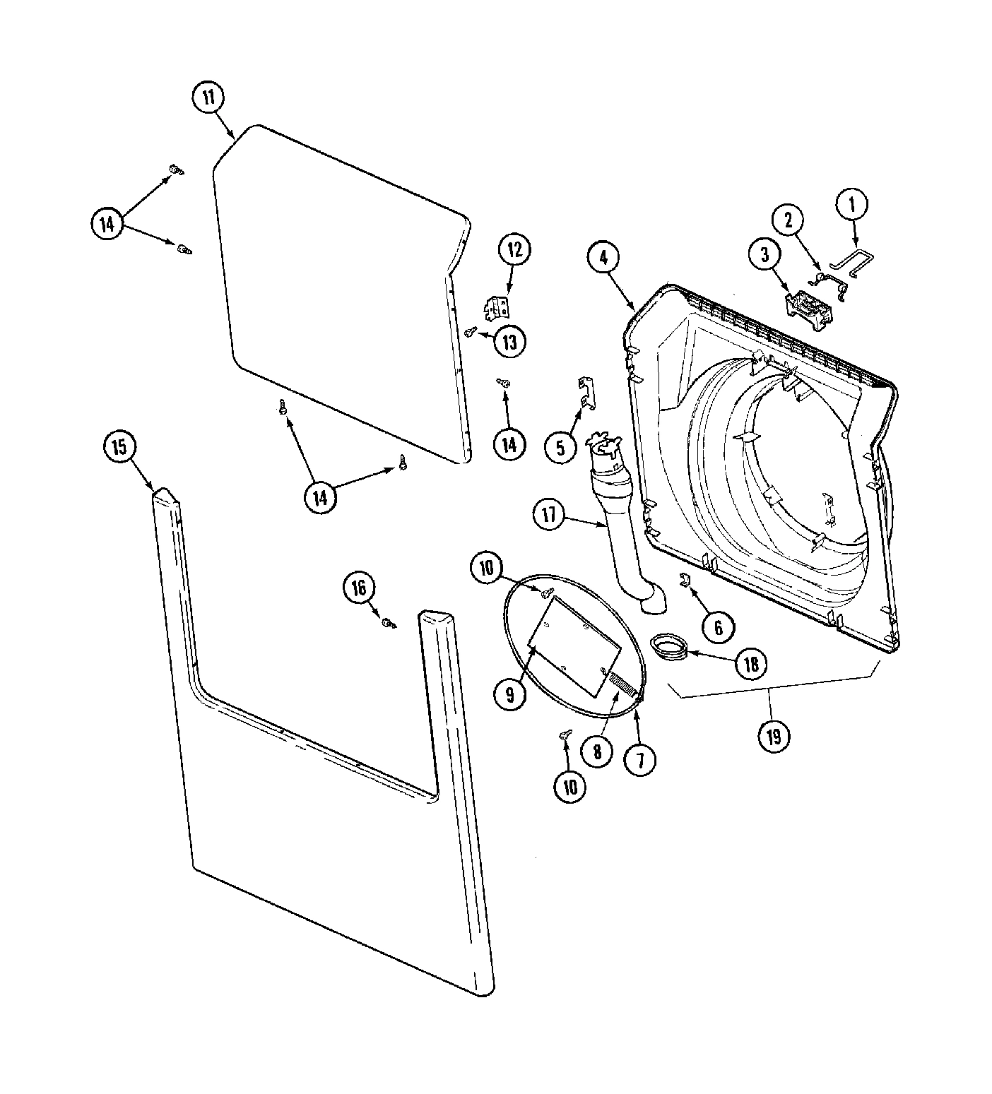11 - DOOR & FRONT PANEL (WASHER)