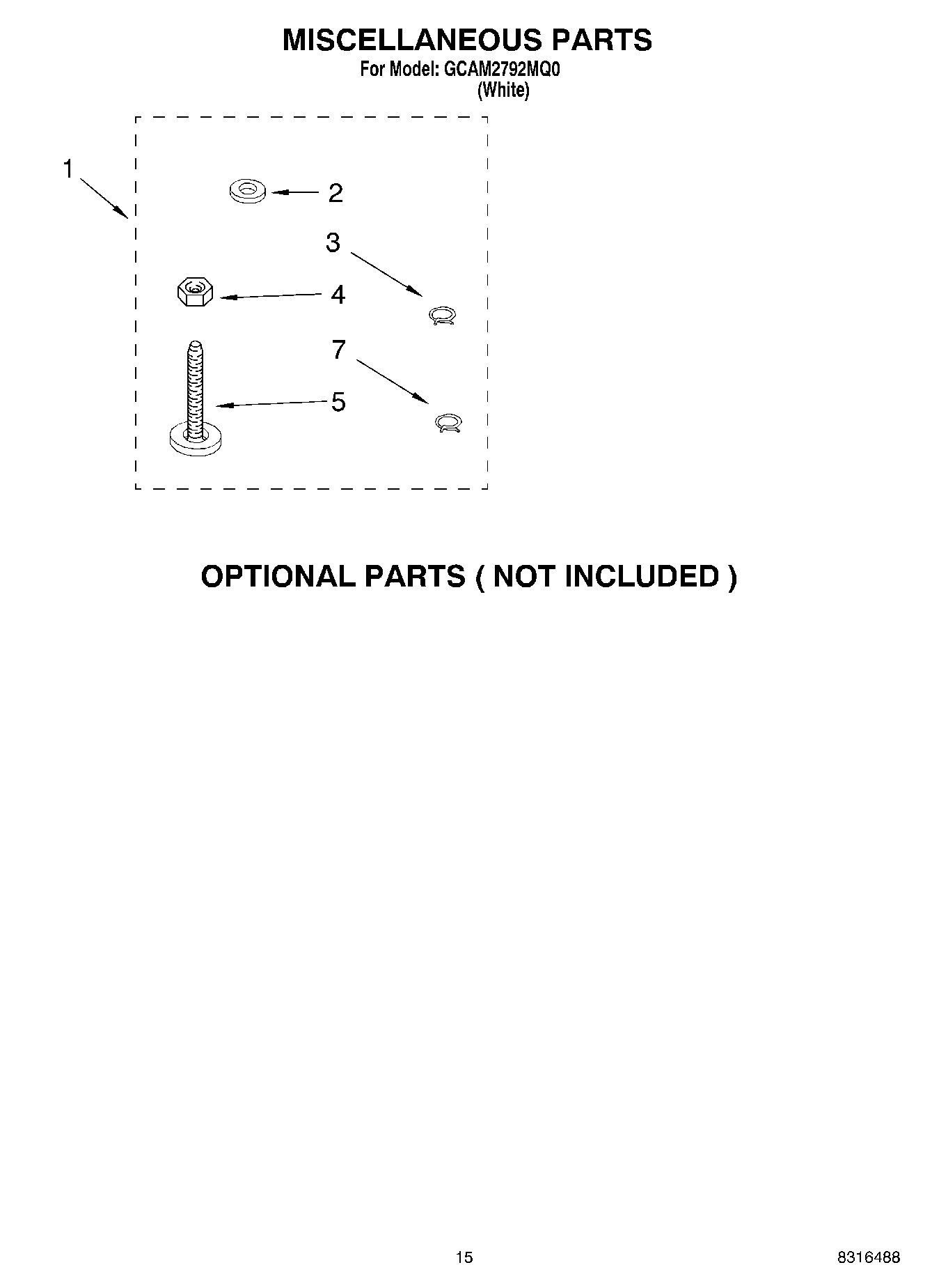 10 - MISCELLANEOUS PARTS OPTIONAL PARTS ( NOT INCLUDED