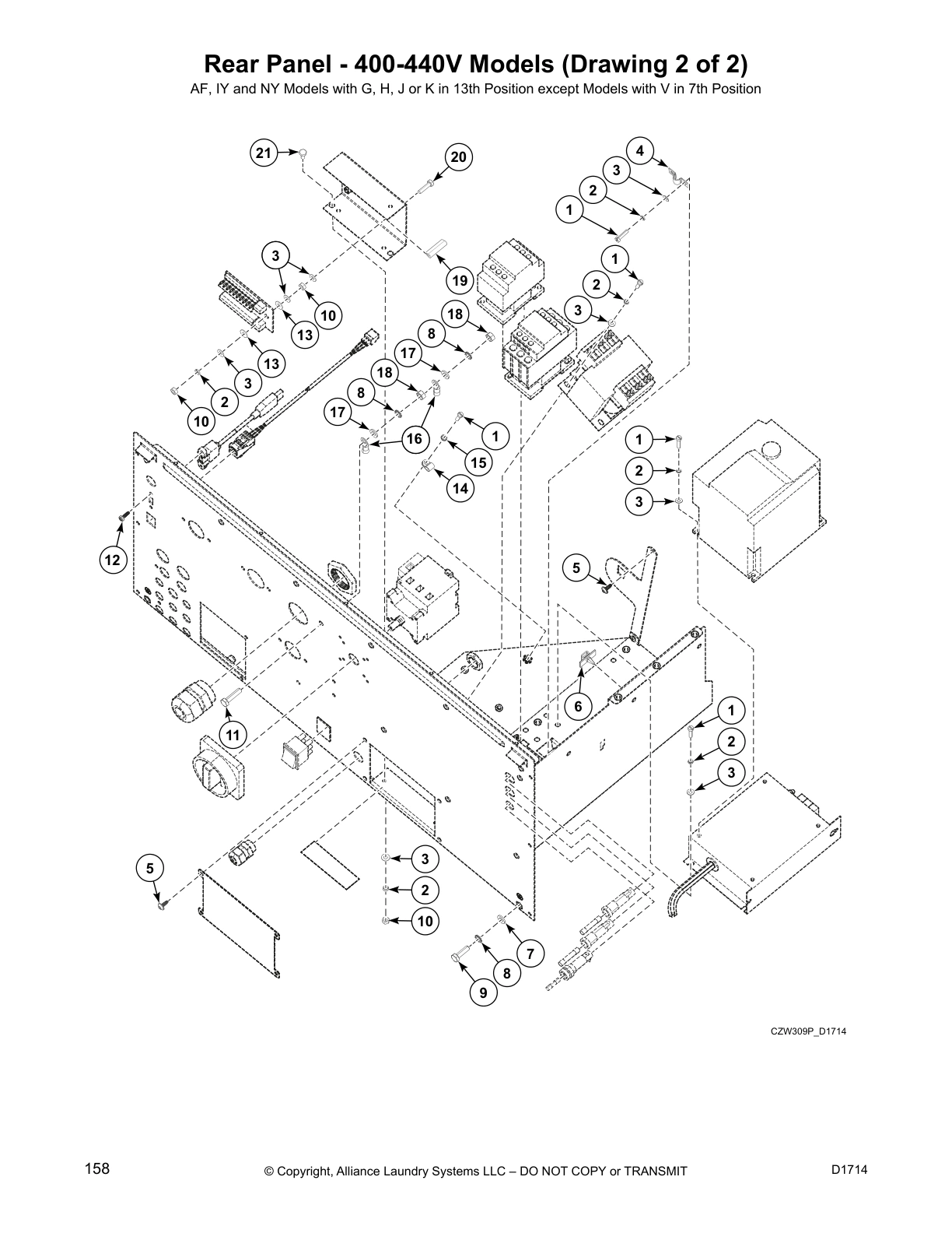 Rear Panel - 400-440V Models (Drawing 2 of 2)