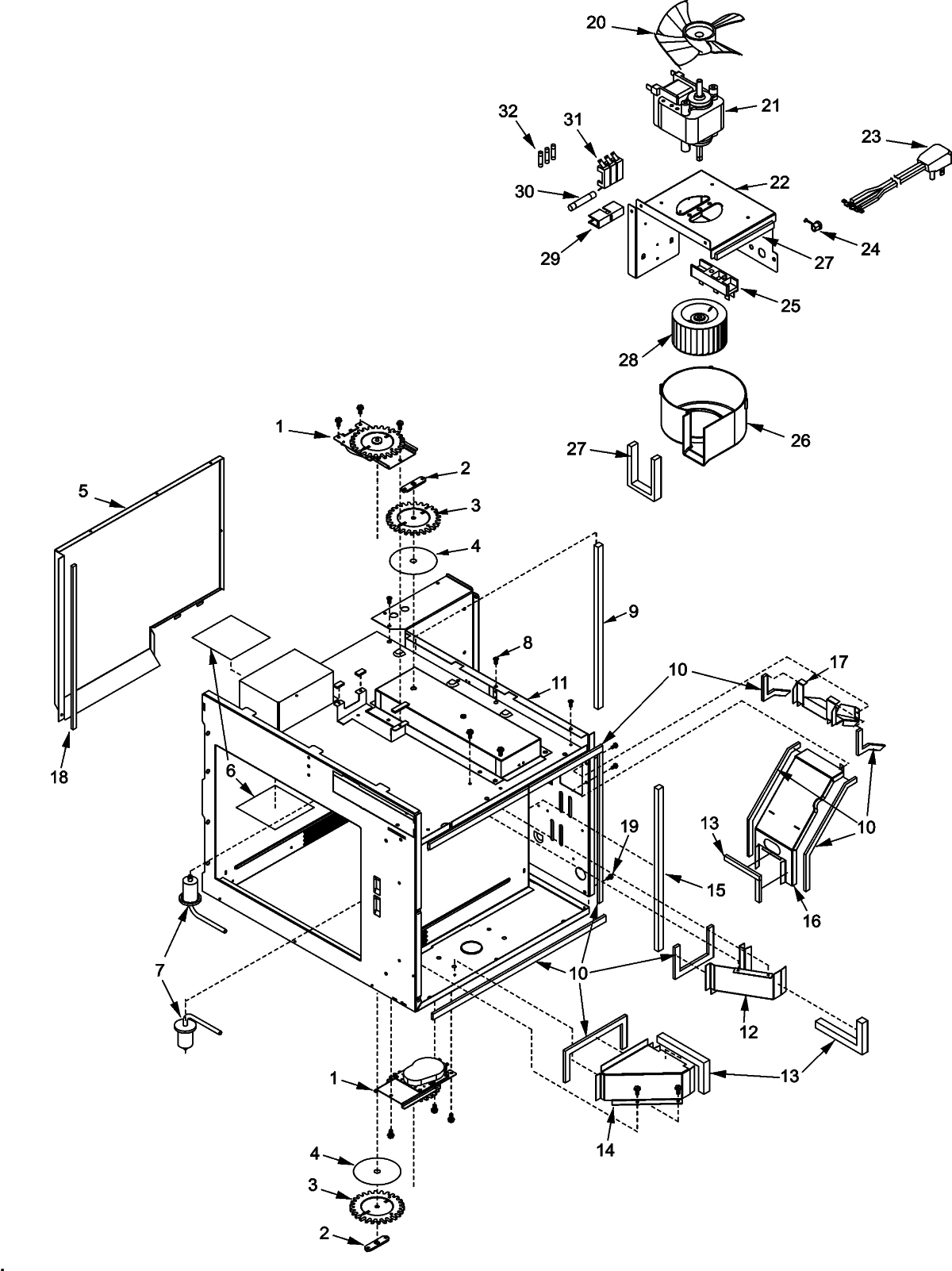 FUSES, ANTENNAS, BLOWER, DUCTS,