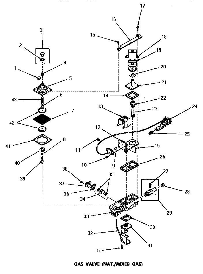 15 - GAS VALVE (NAT. / MIXED GAS)