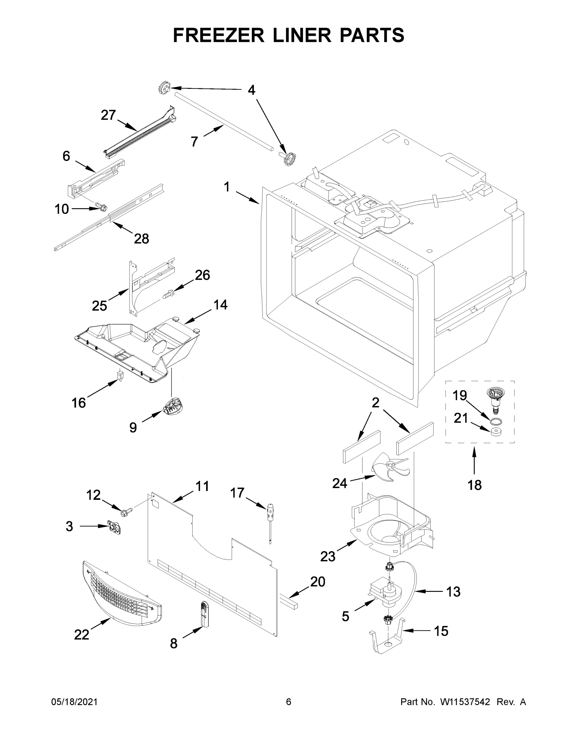 04 - FREEZER LINER PARTS
