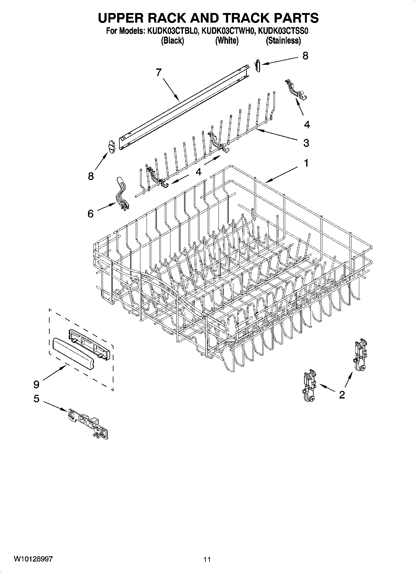 09 - UPPER RACK AND TRACK PARTS