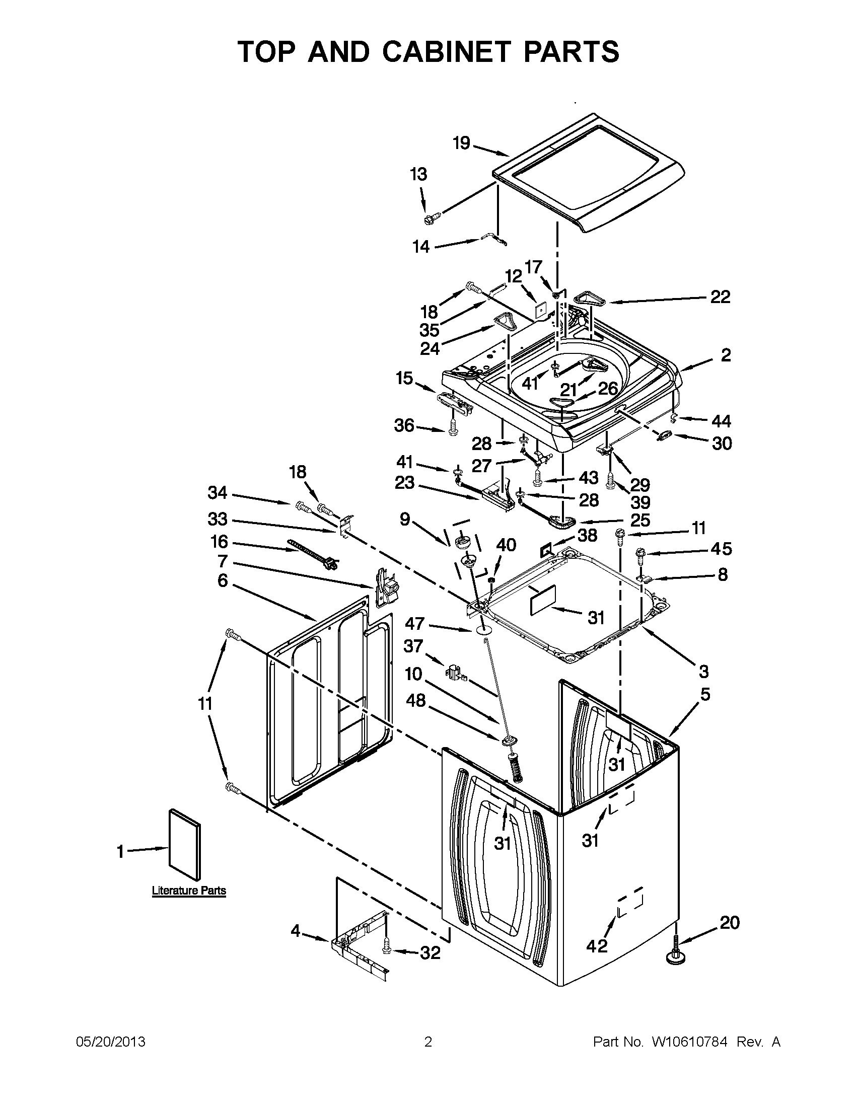 01 - TOP AND CABINET PARTS