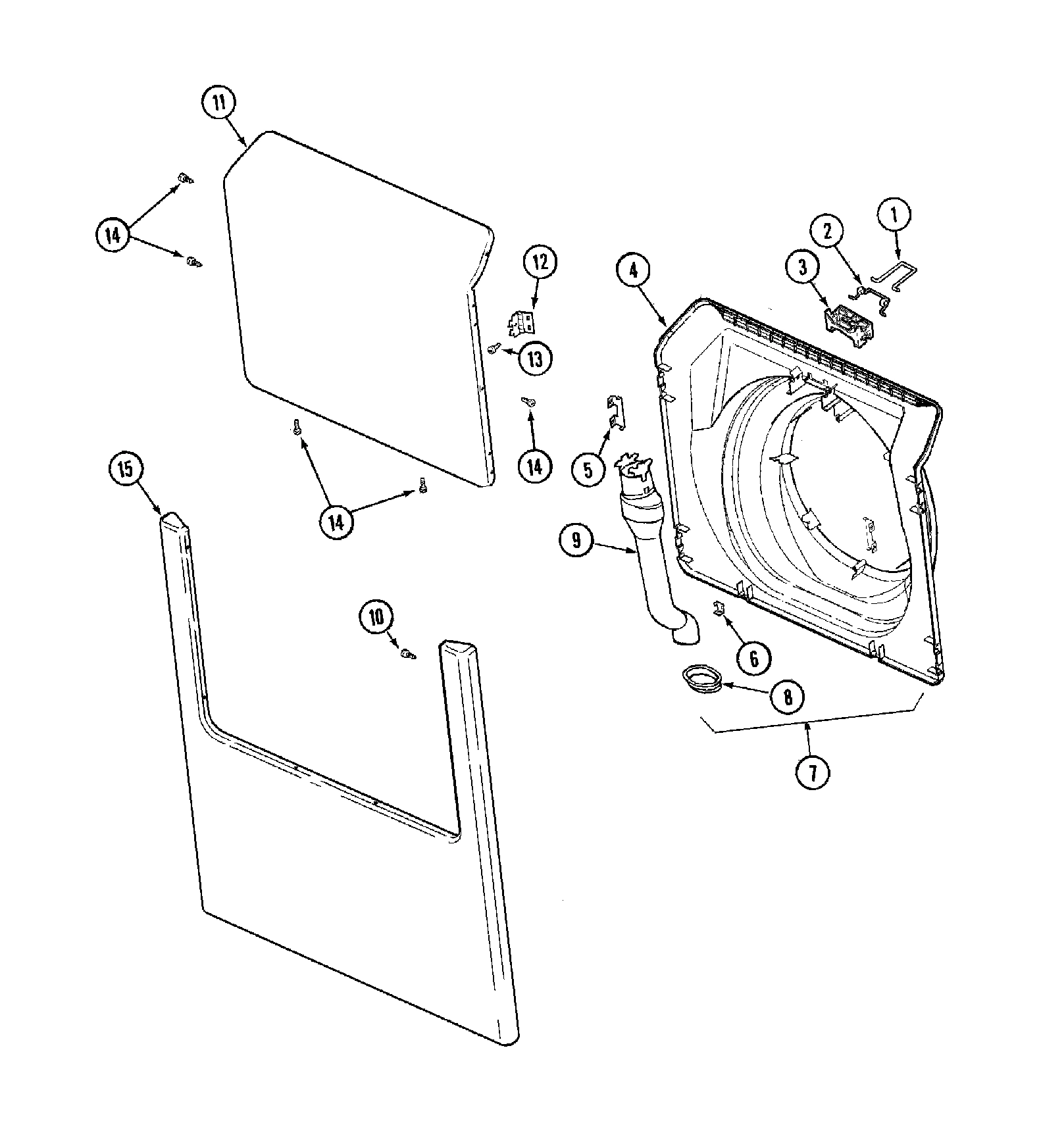 10 - DOOR & FRONT PANEL (WASHER)
