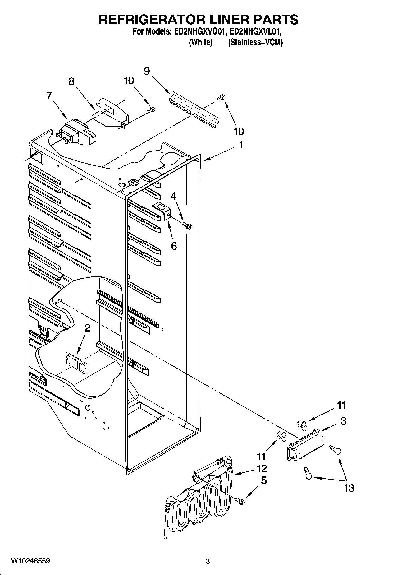 02 - REFRIGERATOR LINER PARTS