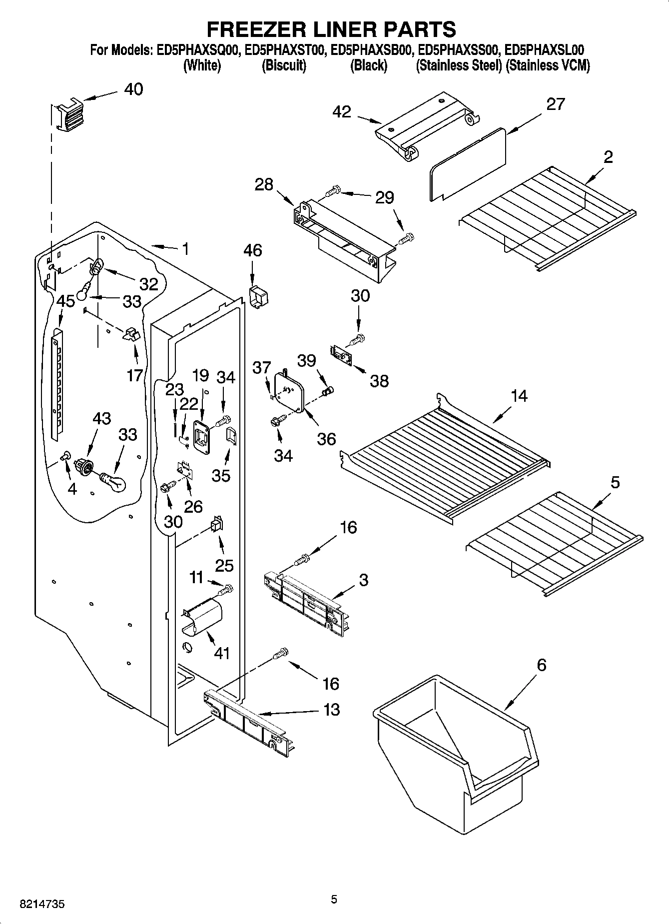 04 - FREEZER LINER PARTS
