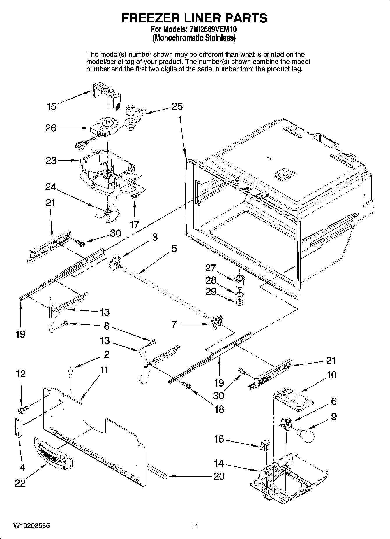 06 - FREEZER LINER PARTS