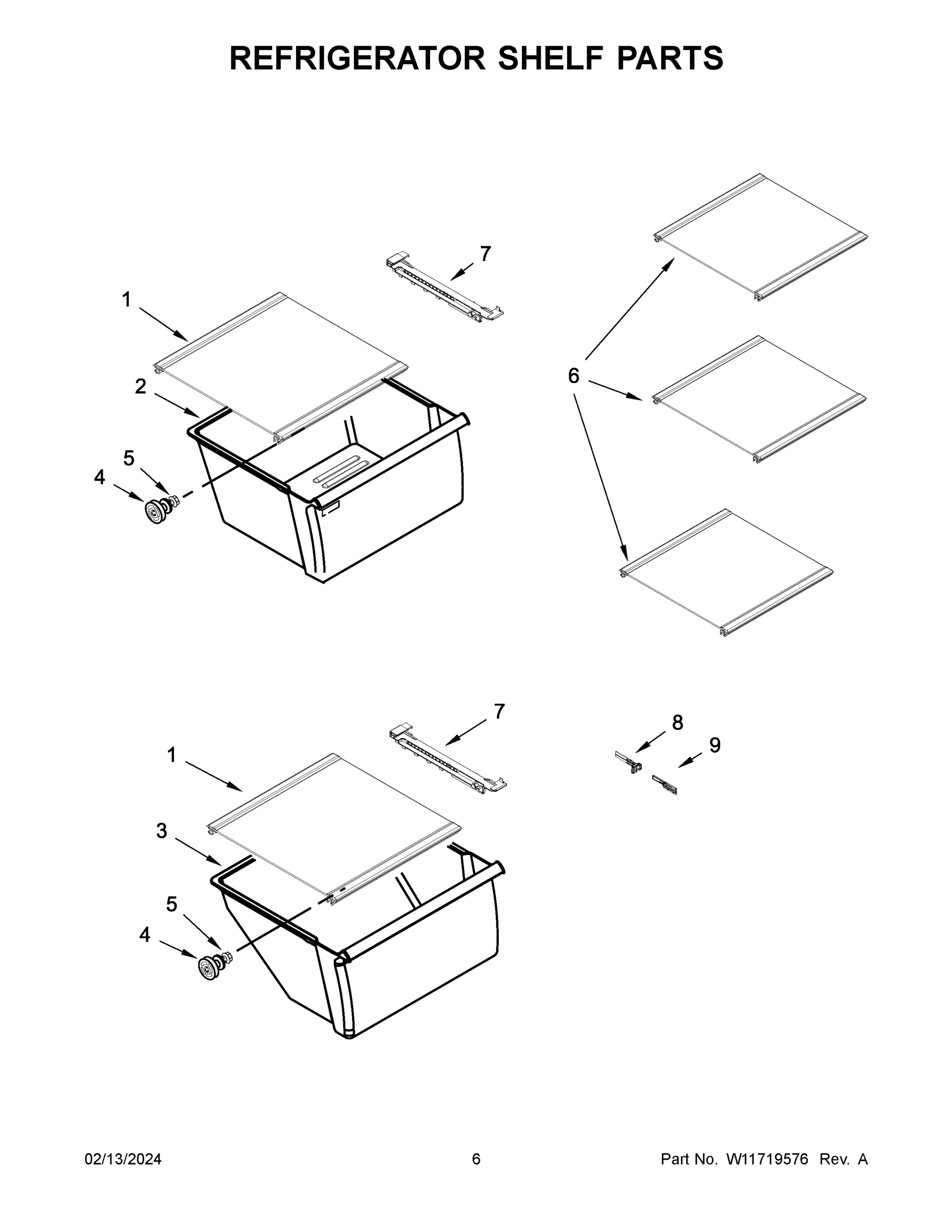 04 - REFRIGERATOR SHELF PARTS