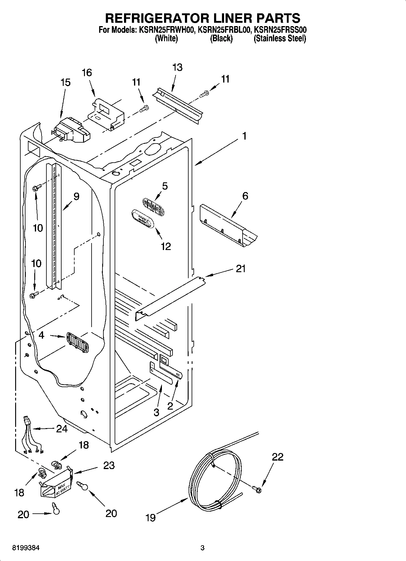 02 - REFRIGERATOR LINER PARTS