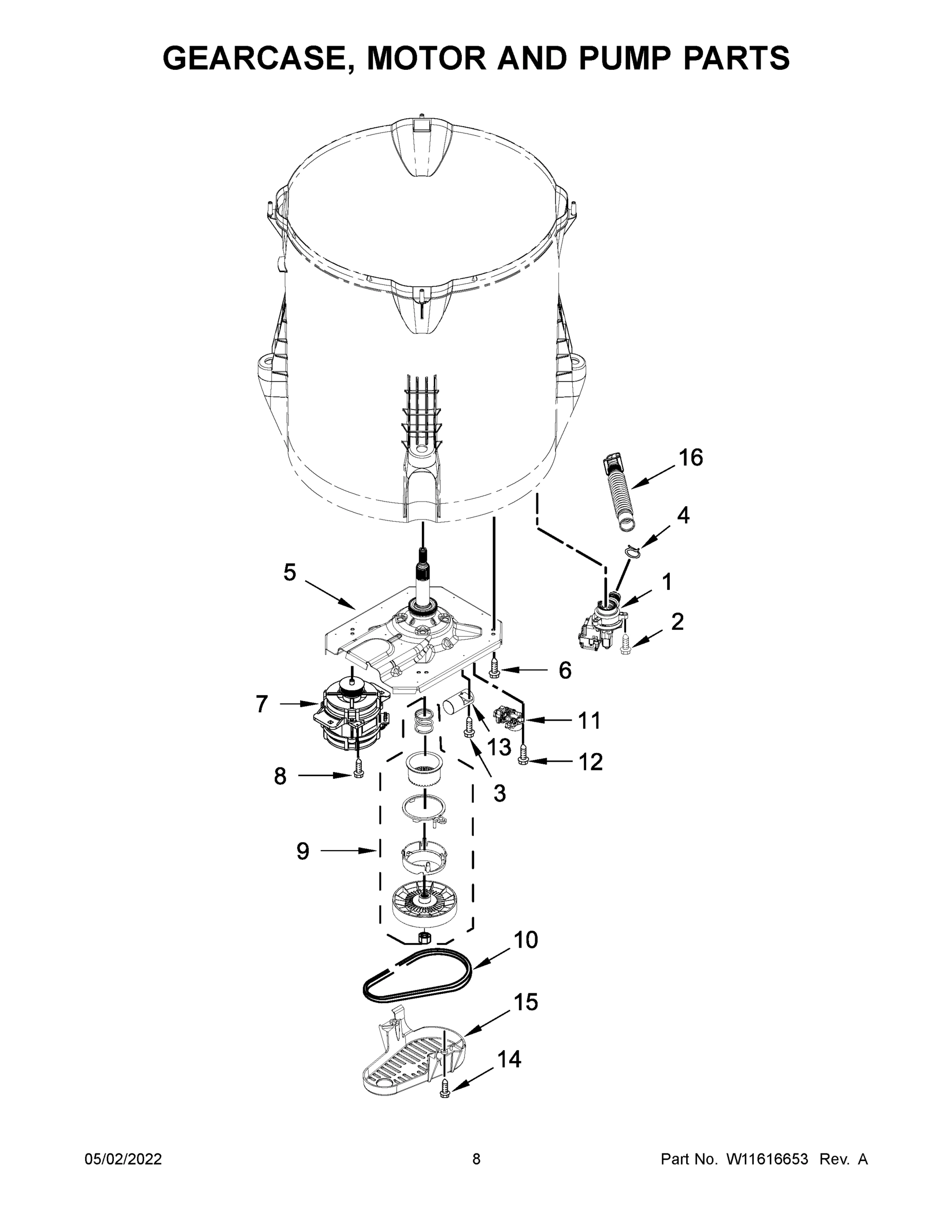05 - GEARCASE, MOTOR AND PUMP PARTS