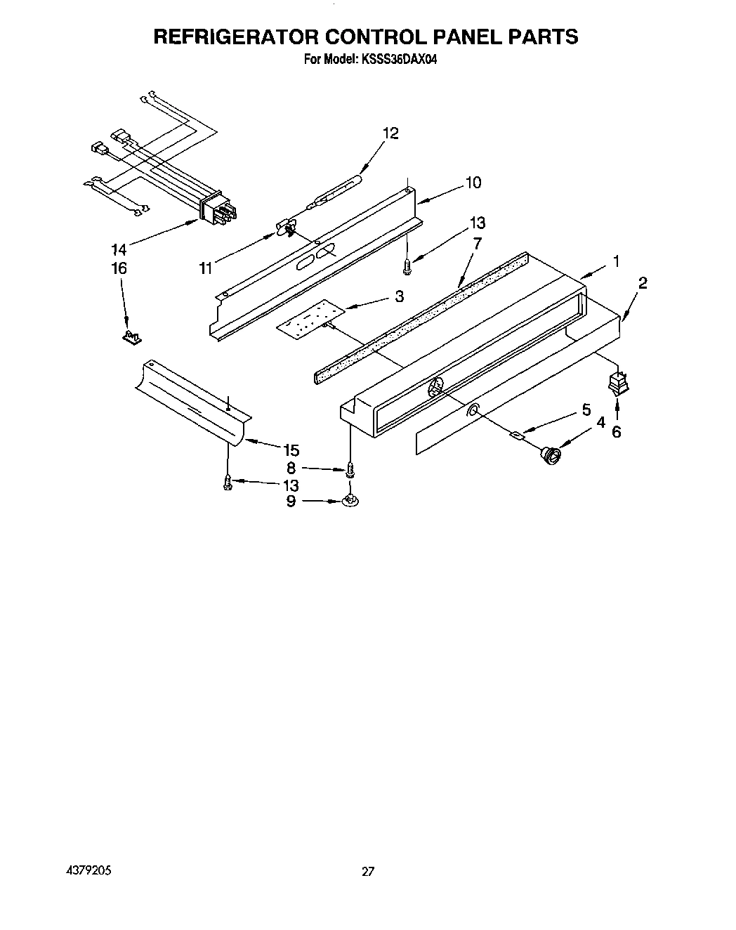 17 - REFRIGERATOR CONTROL PANEL