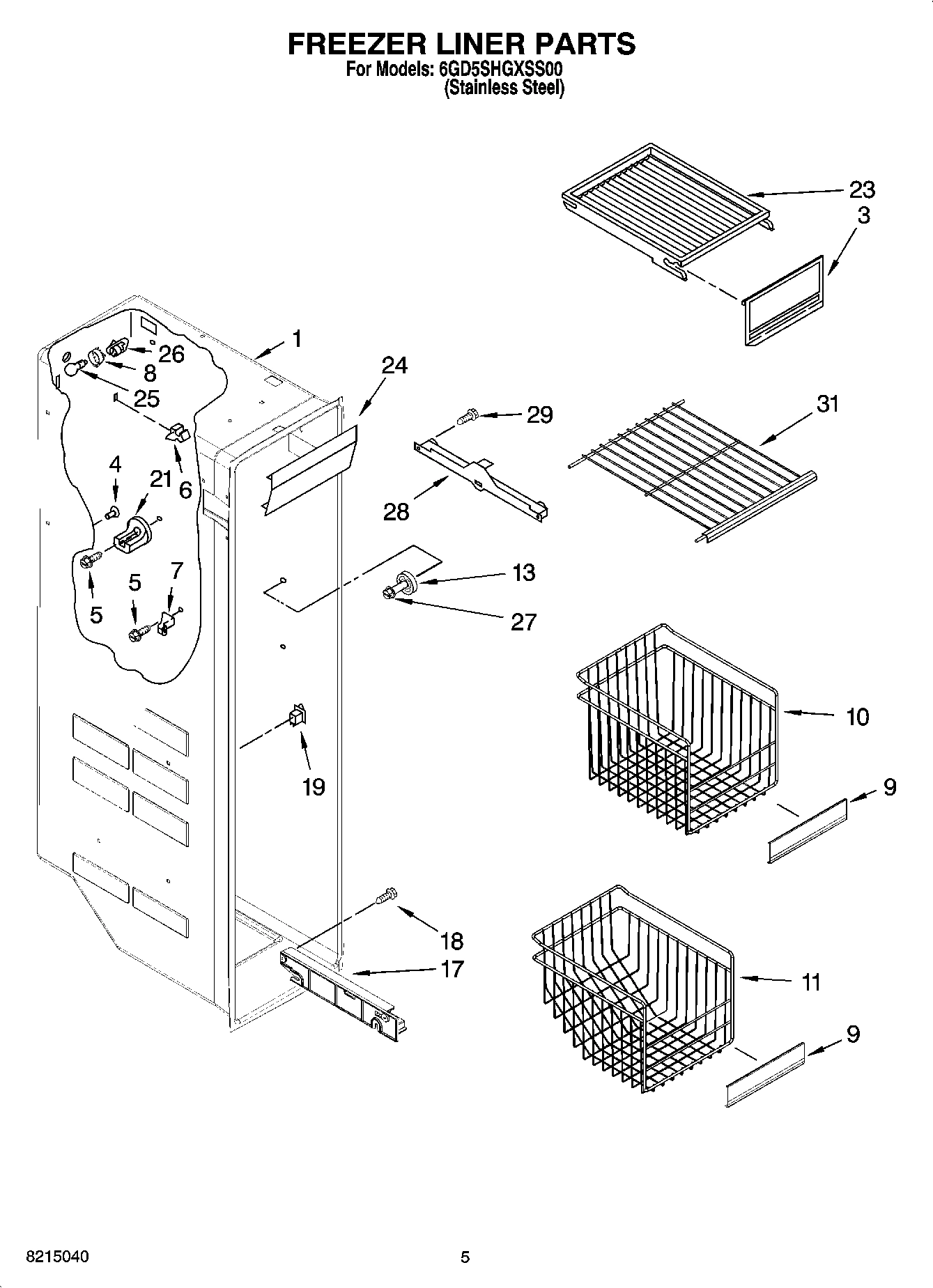 04 - FREEZER LINER PARTS