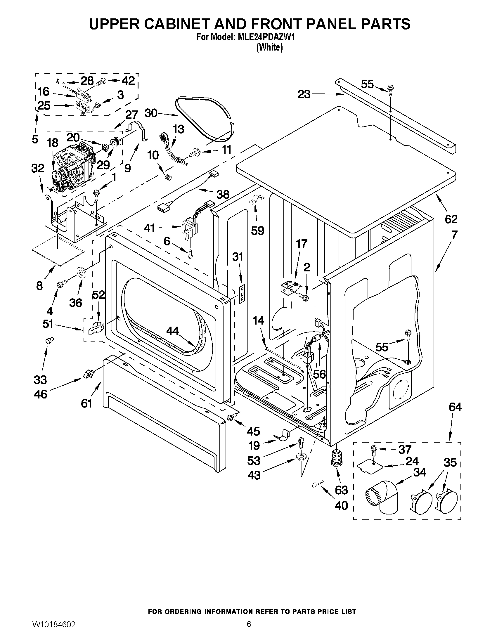 03 - UPPER CABINET AND FRONT PANEL PARTS
