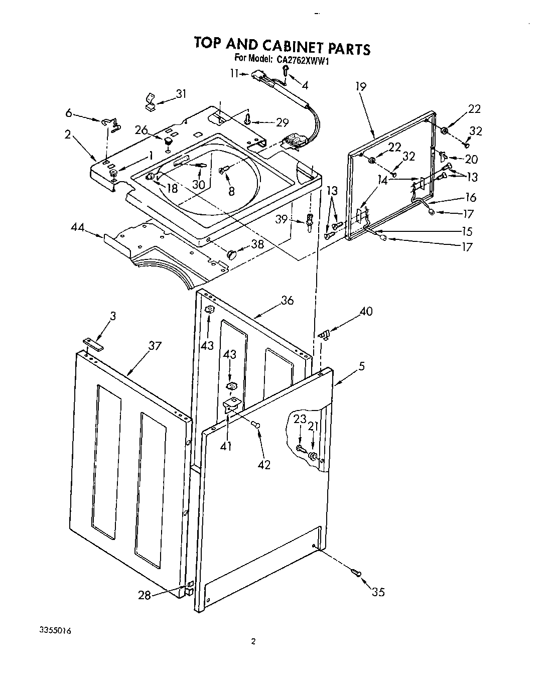 02 - TOP AND CABINET, LIT/OPTIONAL
