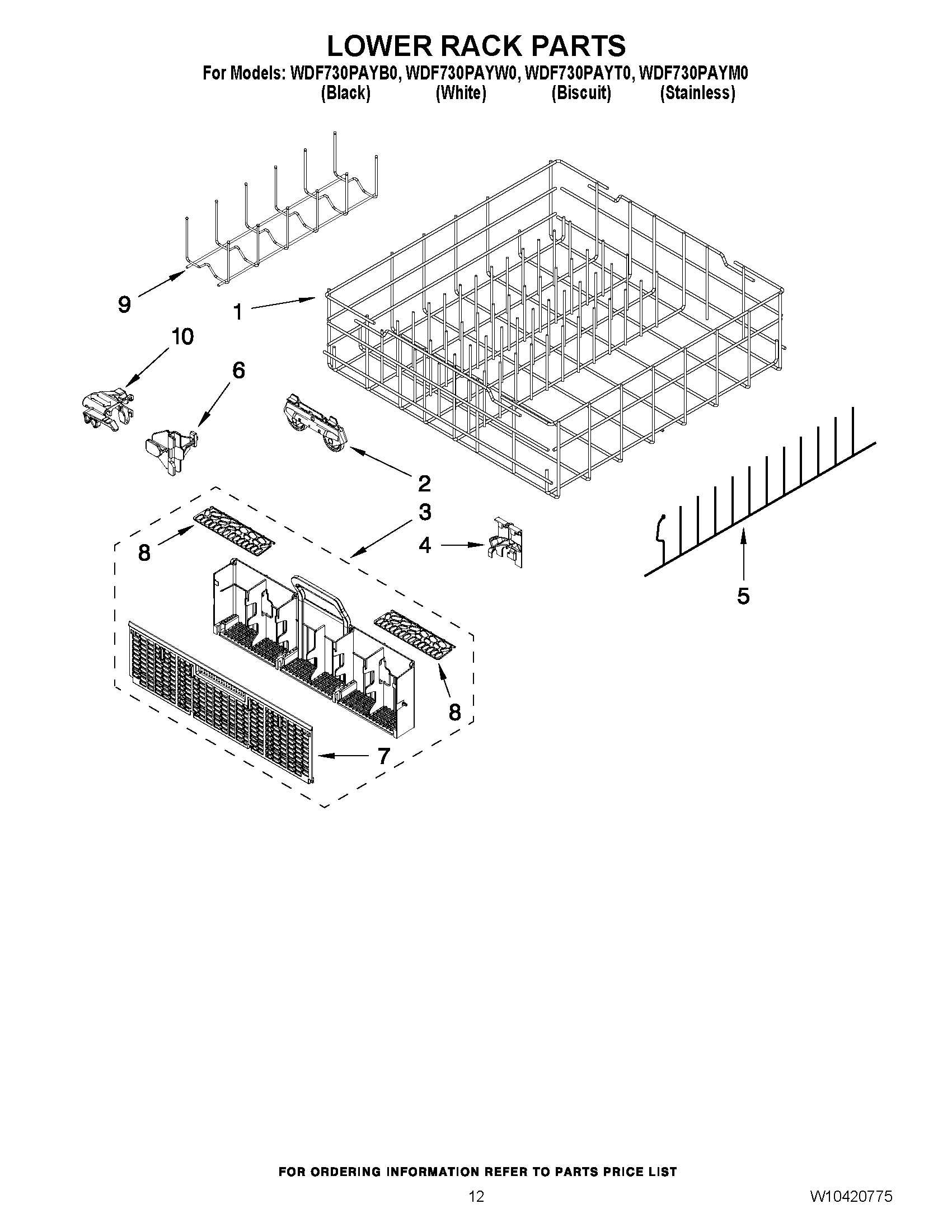 10 - LOWER RACK PARTS