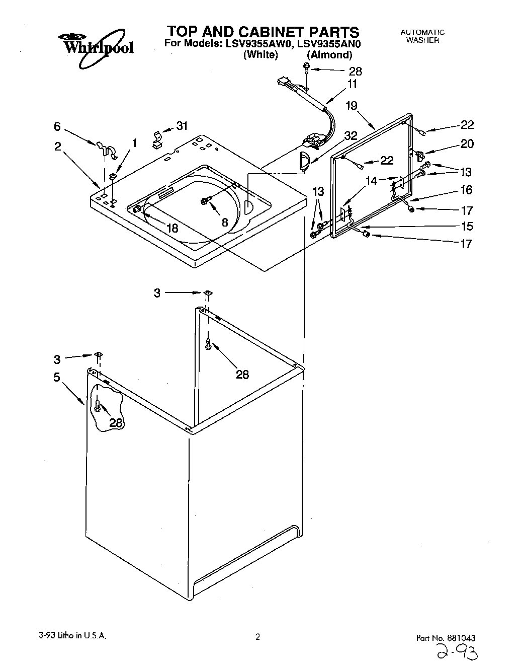 01 - TOP AND CABINET, LIT/OPTIONAL