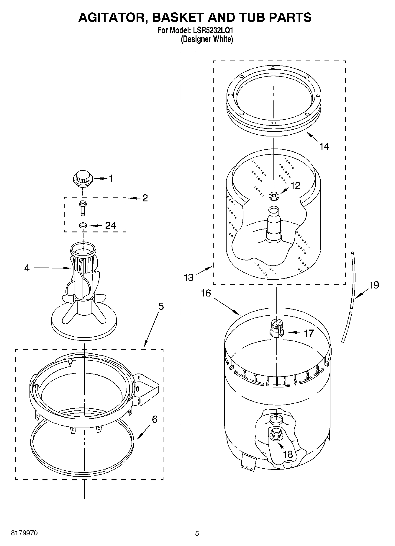 03 - AGITATOR, BASKET AND TUB PARTS