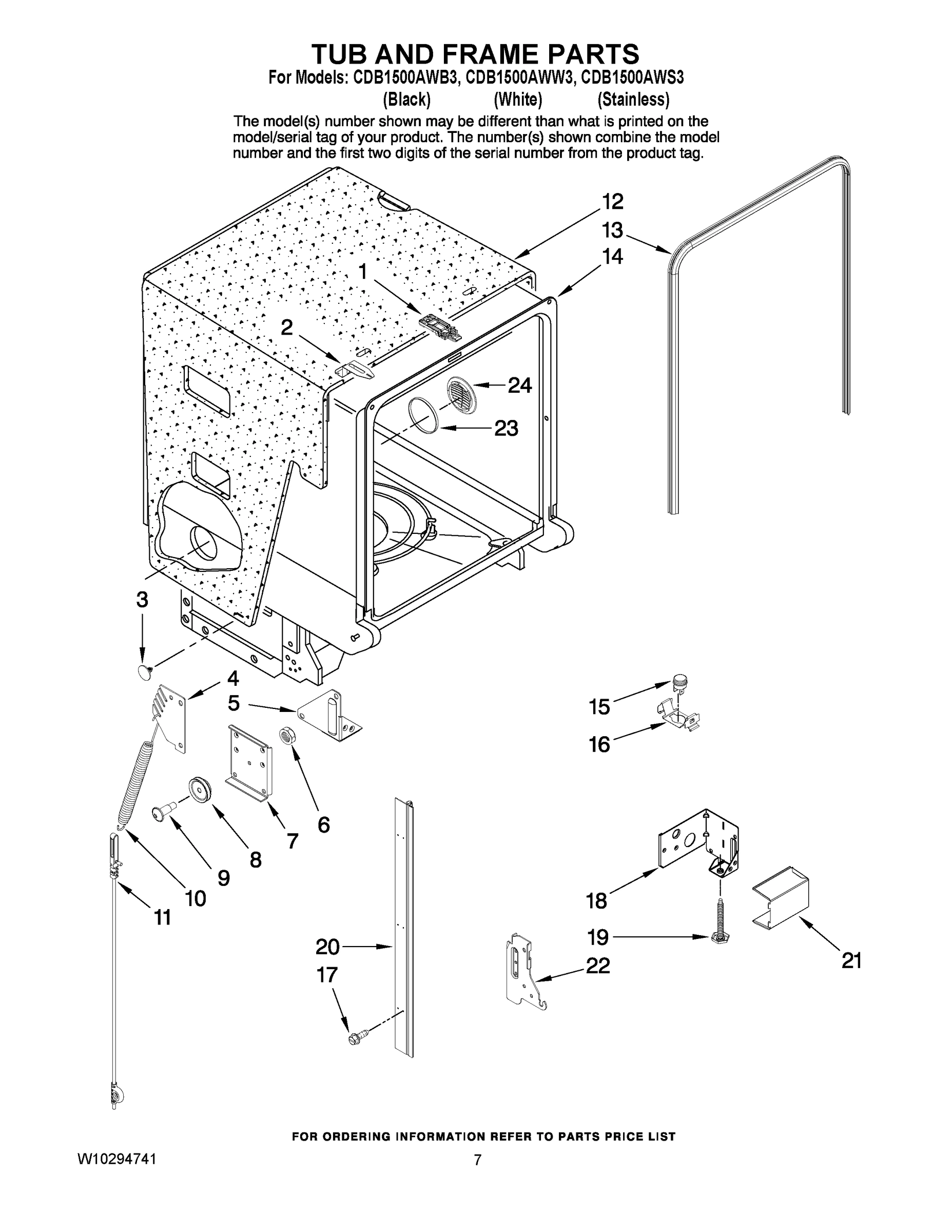 07 - TUB AND FRAME PARTS