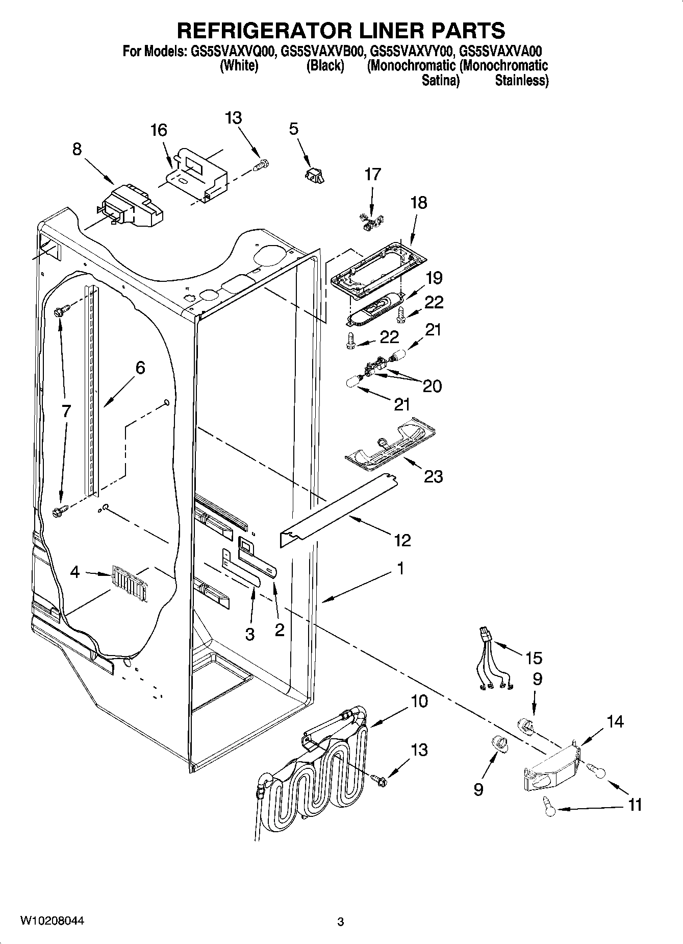 02 - REFRIGERATOR LINER PARTS