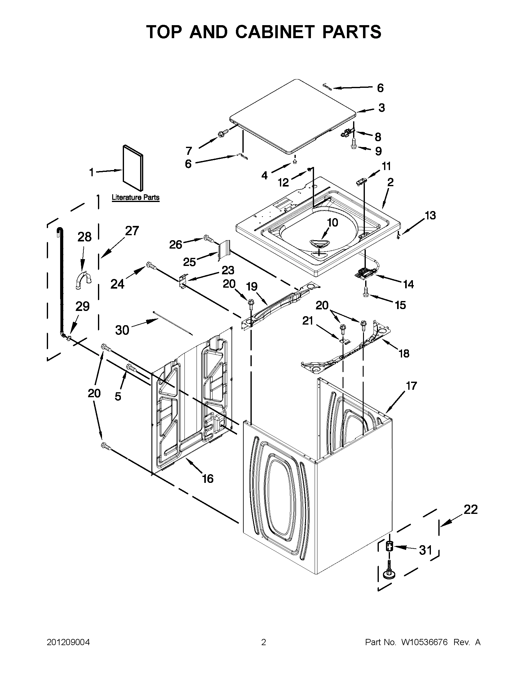 01 - TOP AND CABINET PARTS