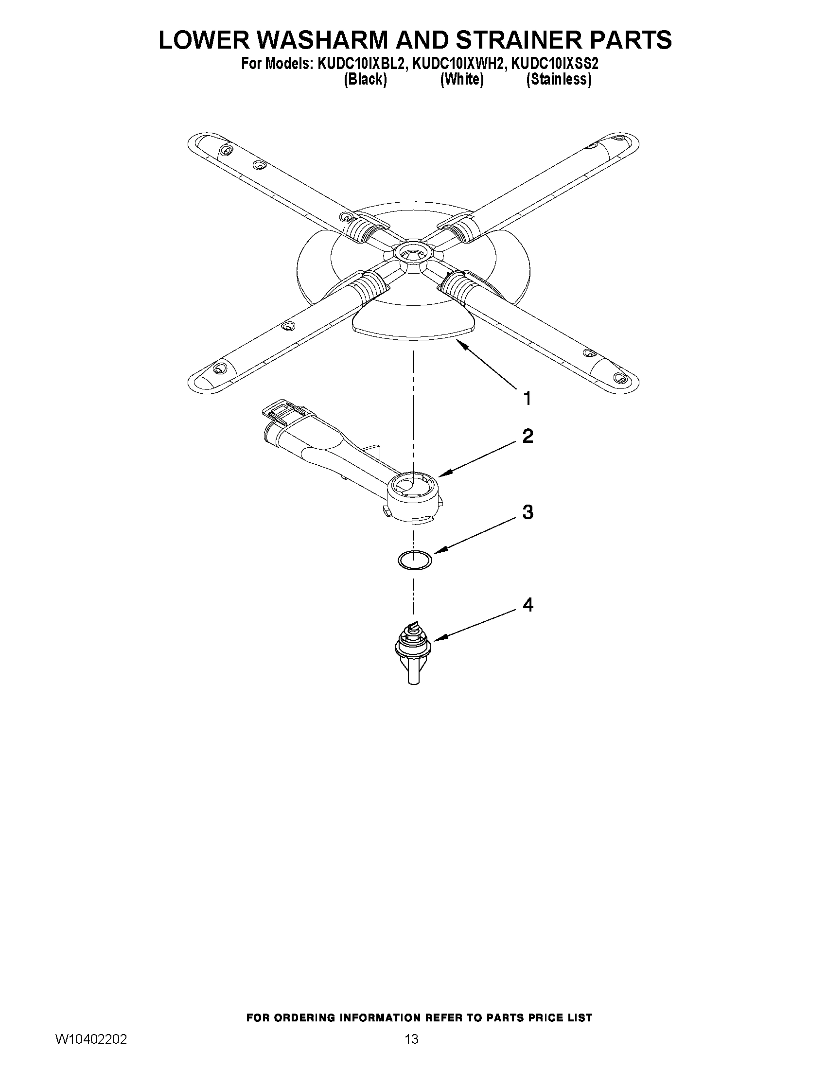 11 - LOWER WASHARM AND STRAINER PARTS