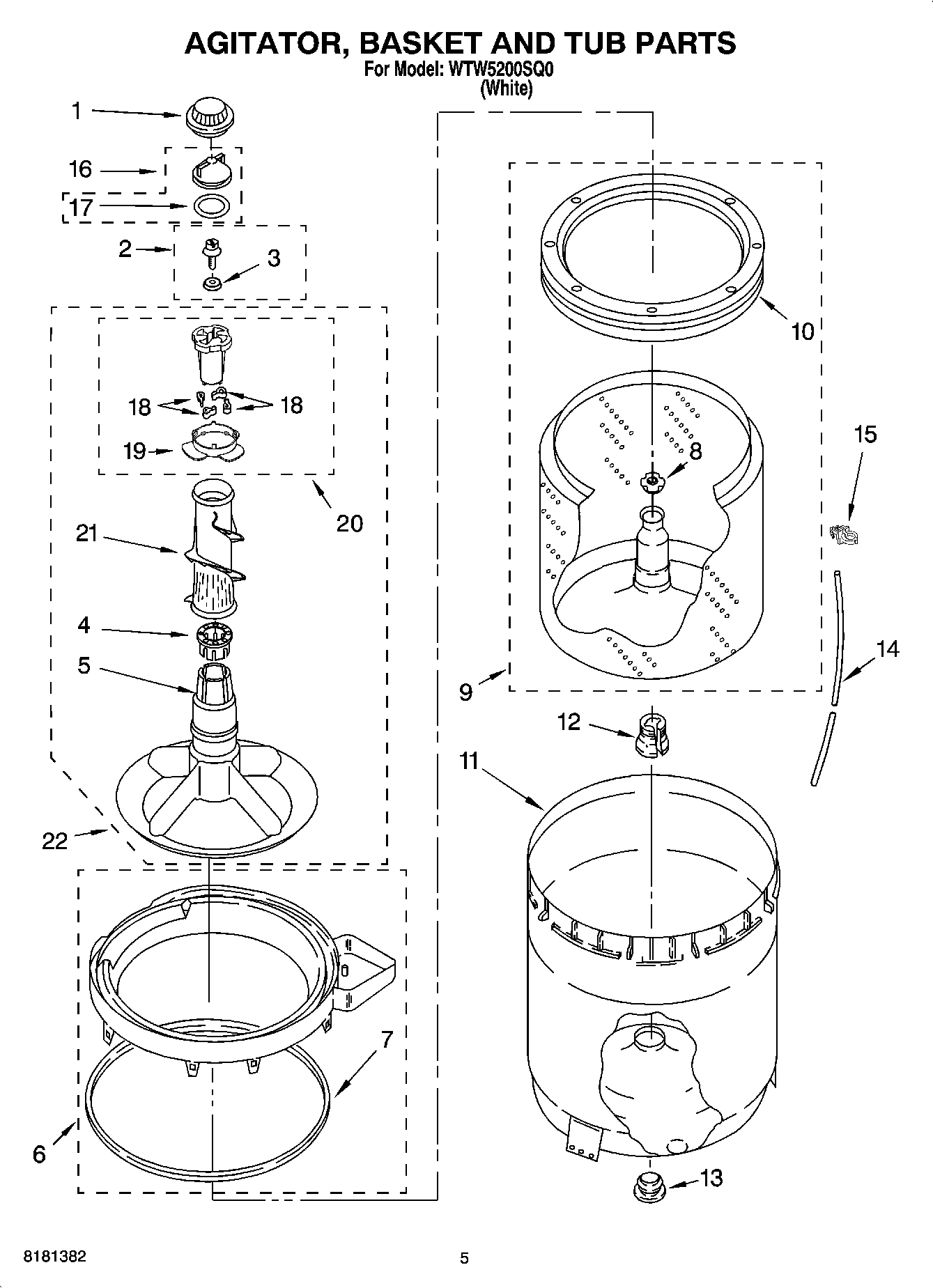 03 - AGITATOR, BASKET AND TUB PARTS