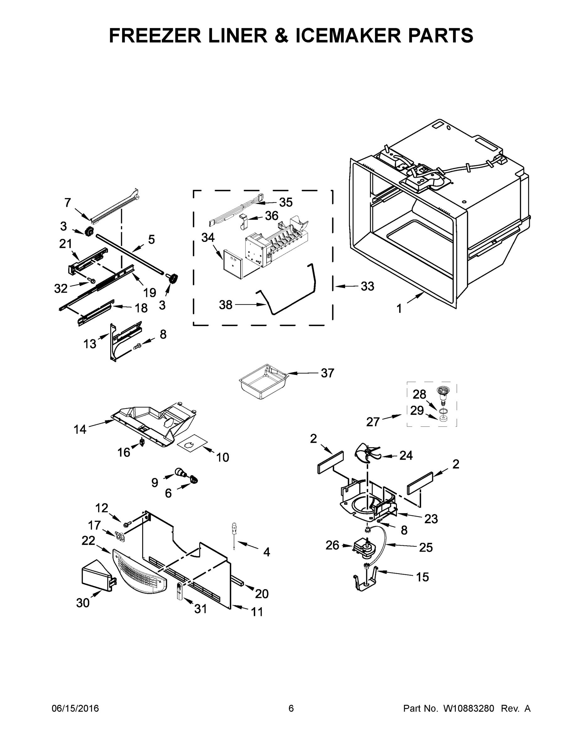 04 - FREEZER LINER & ICEMAKER PARTS