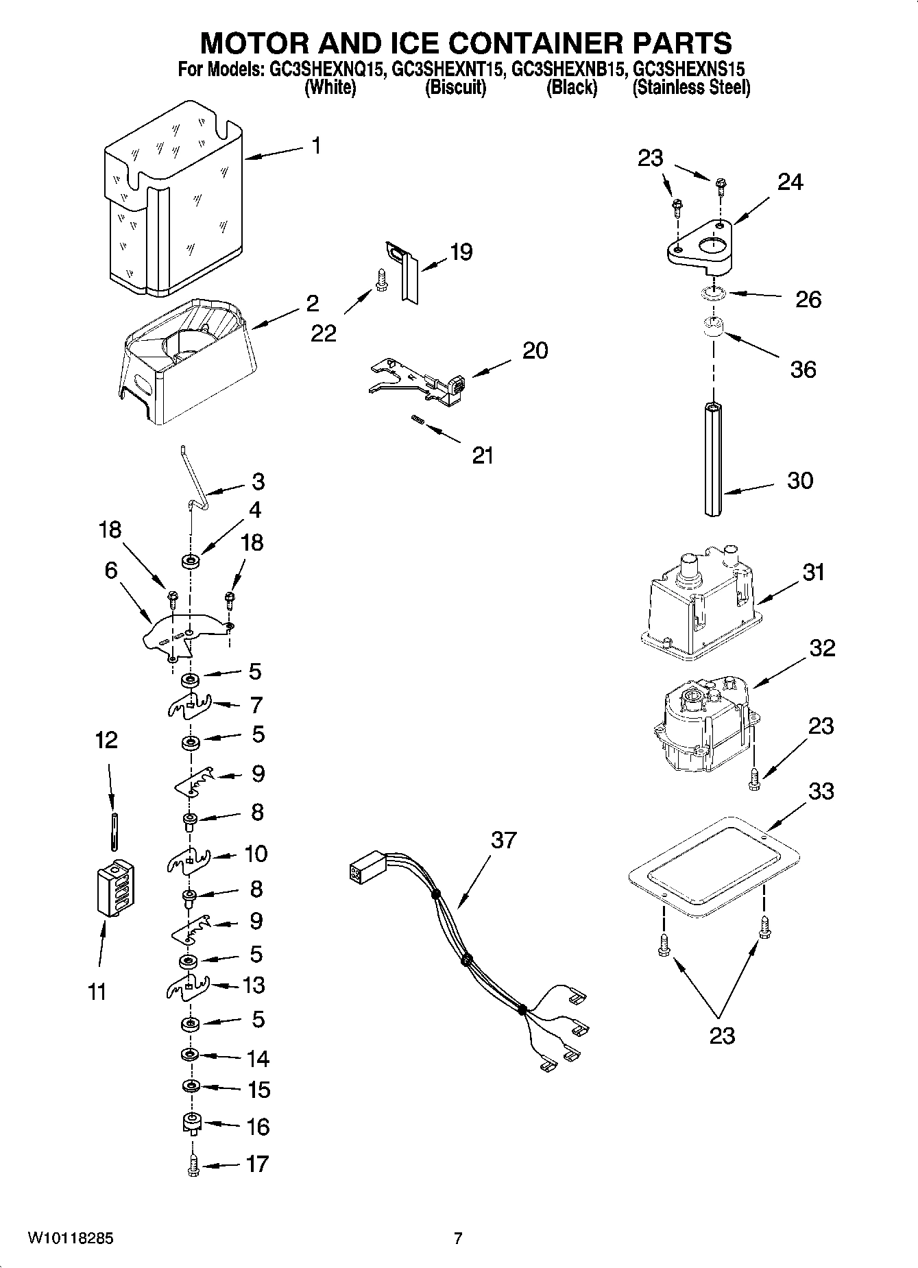 05 - MOTOR AND ICE CONTAINER PARTS