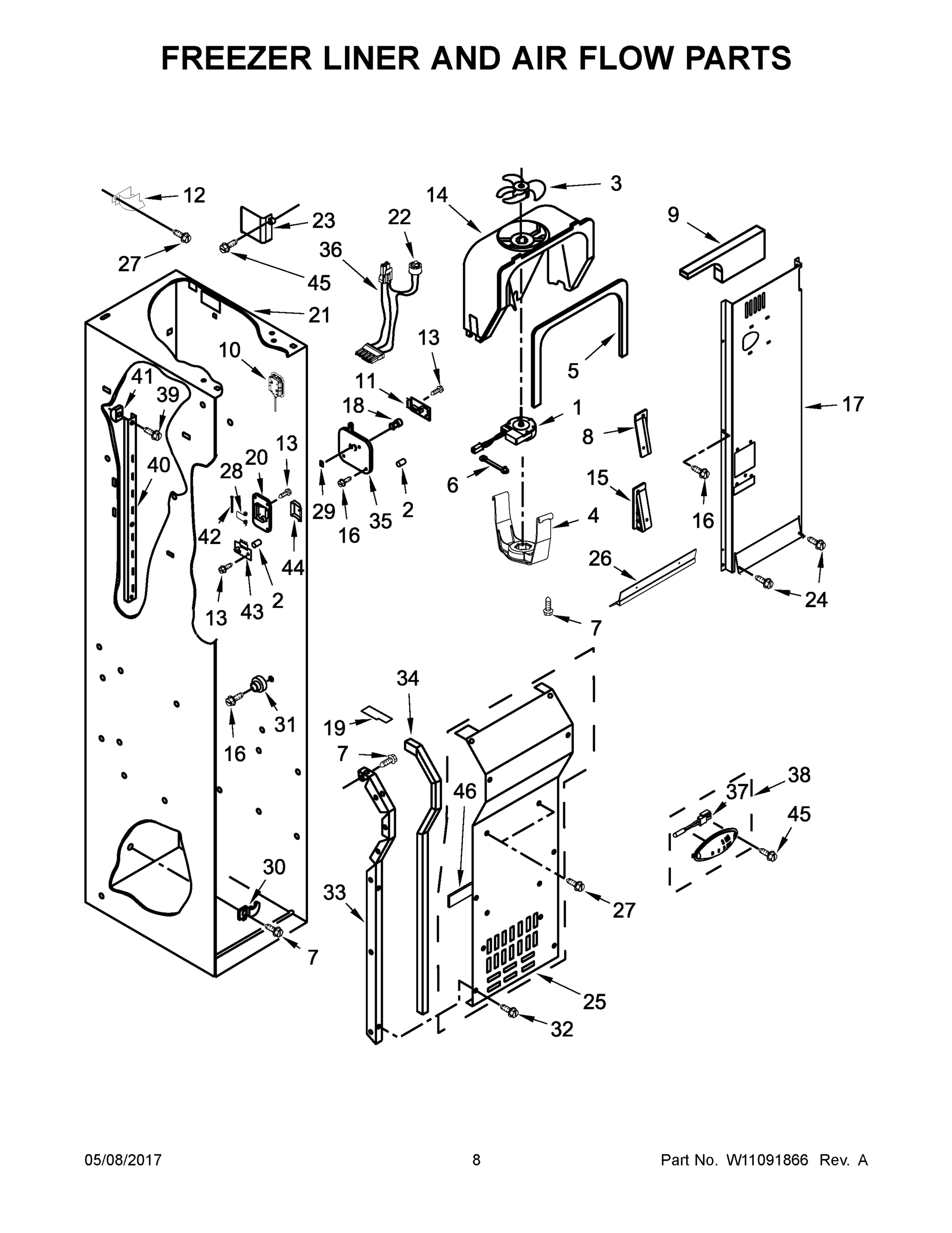 05 - FREEZER LINER AND AIR FLOW PARTS