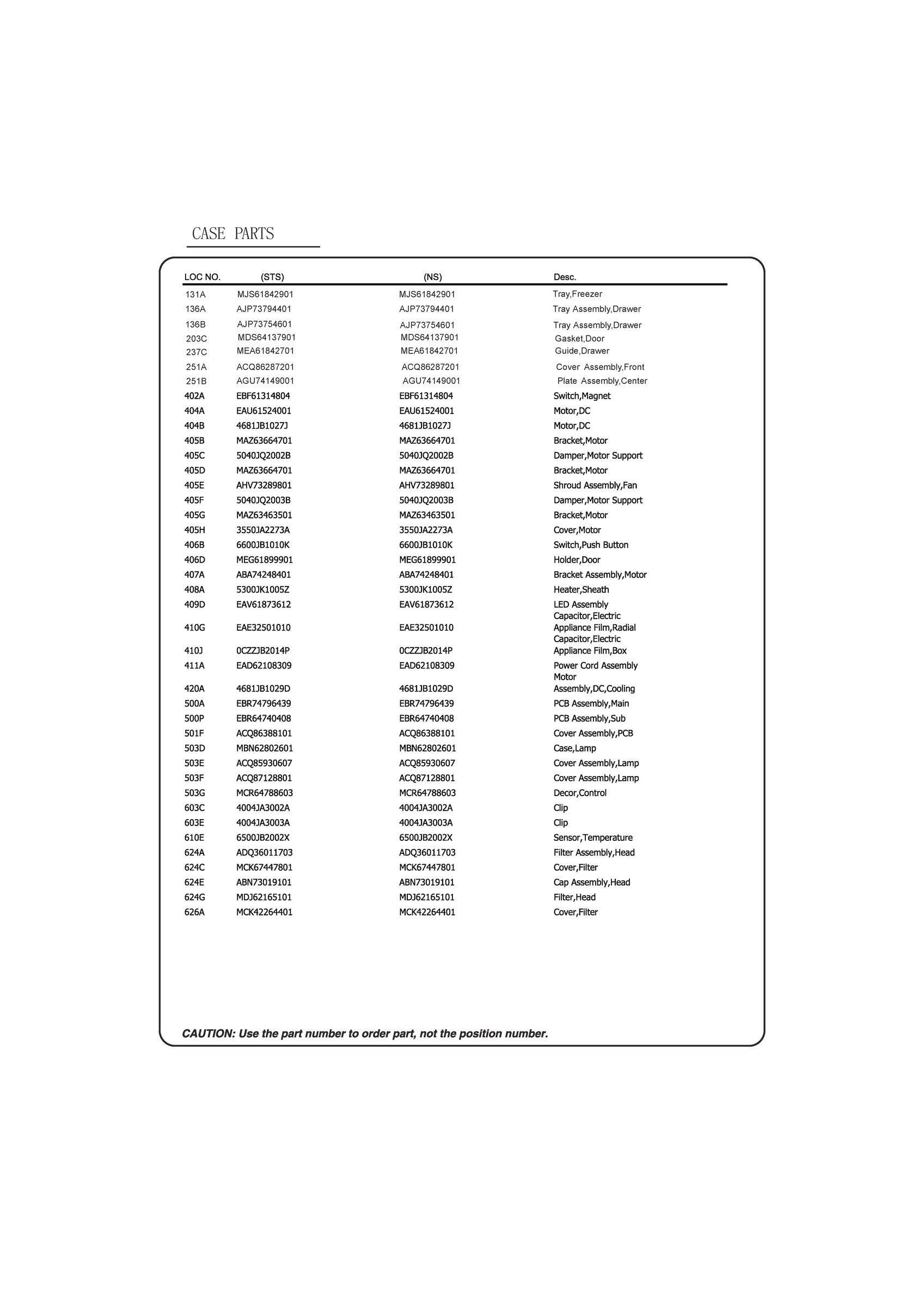 CASE PARTS