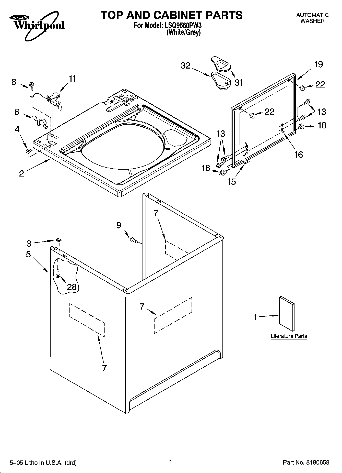 01 - TOP AND CABINET PARTS